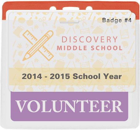 Vinyl Horizontal Top Load Badge Holder (4.76"x 4.49")(Red) 2