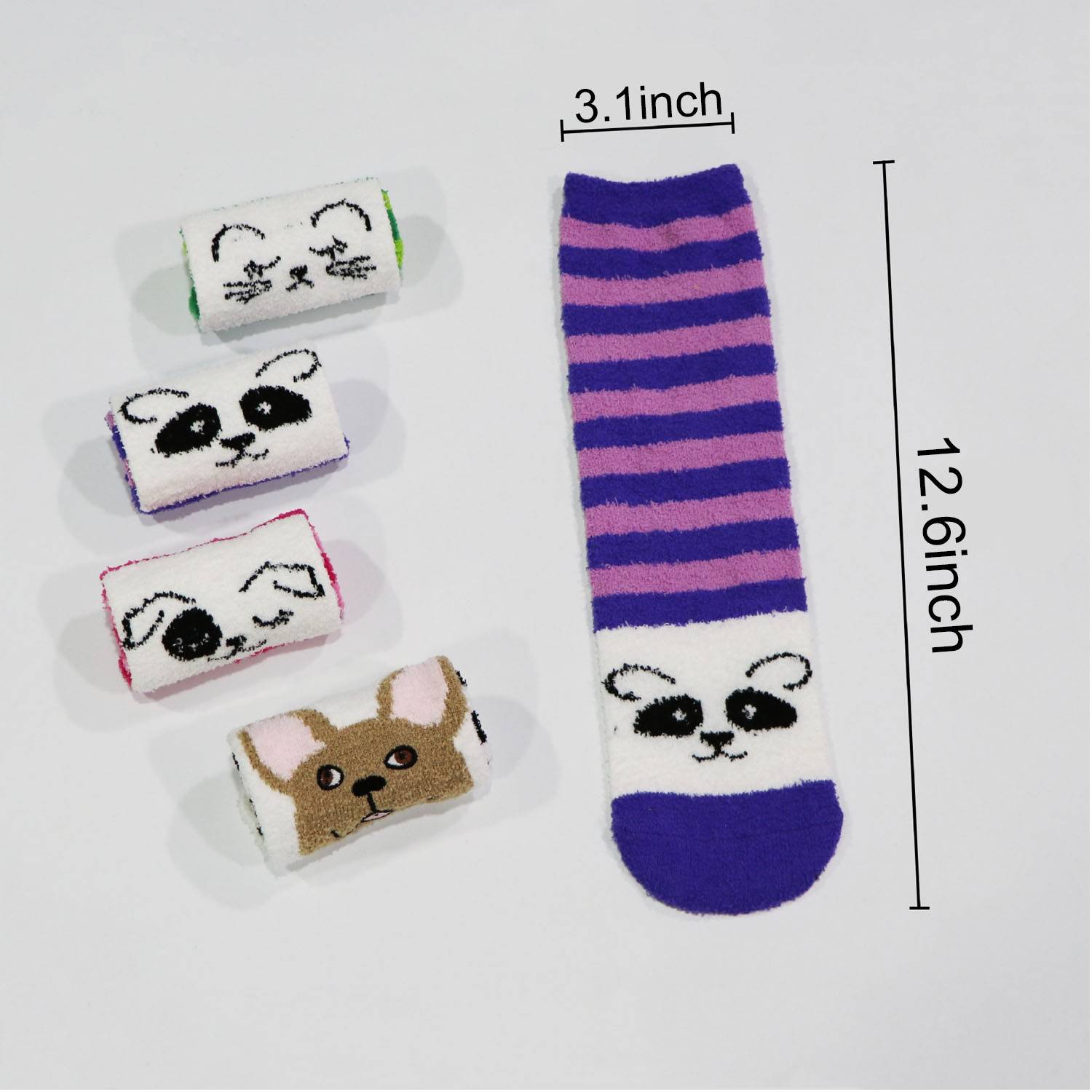 Cartoon Animal Anti-slip Fuzzy Socks 4