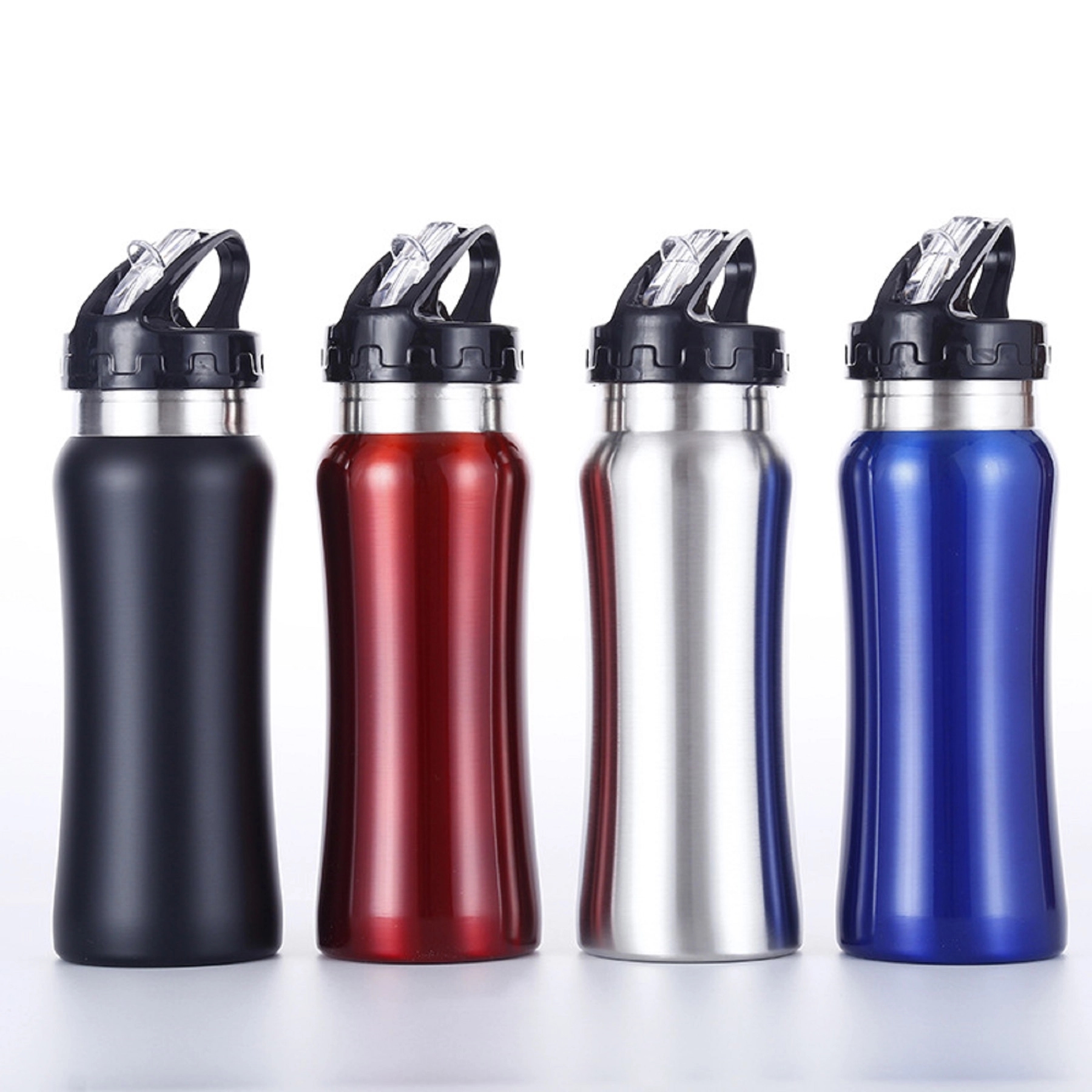 17 oz Single Wall Metal Sport Bottle with Straw, custom water bottle with logo imprint 2
