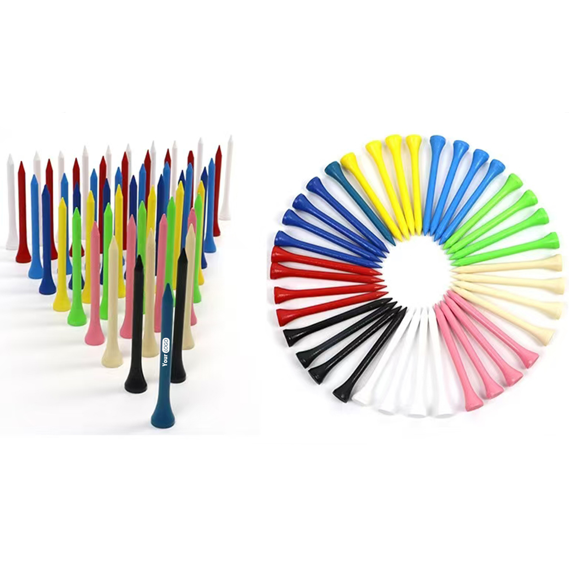 Wood Eco-Friendly Colorful Golf Tees 2