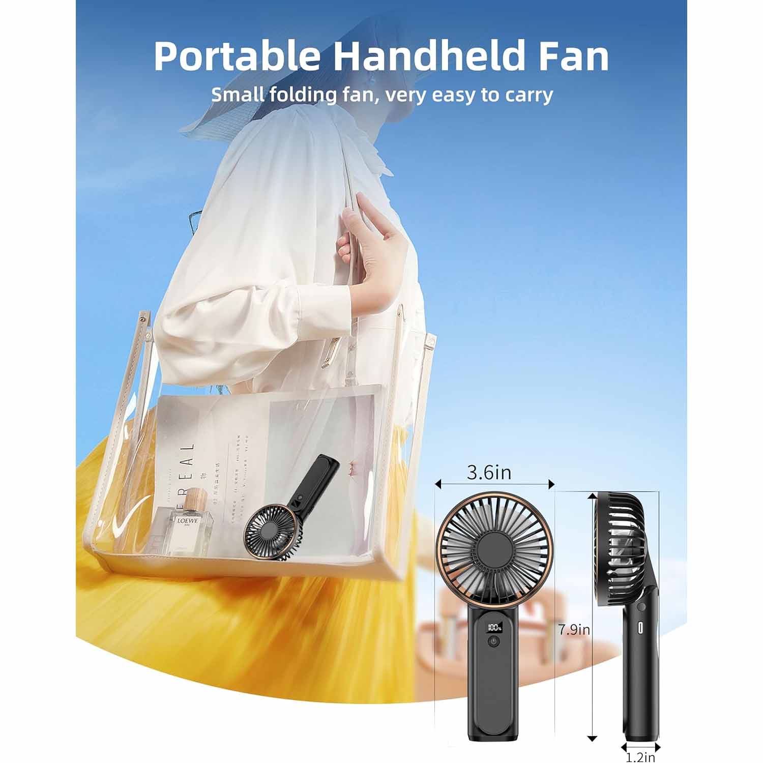 Halterneck hand-held folding small fan 3