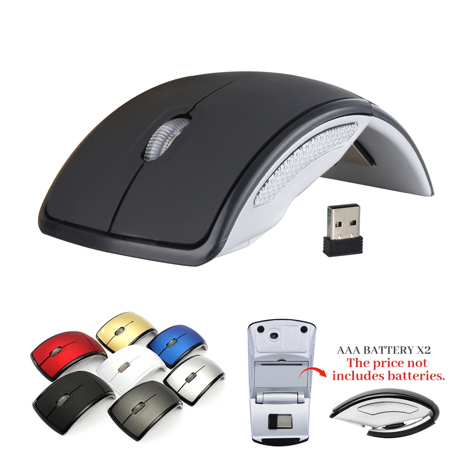 Foldable Ergonomic Arc Wireless Mouse 2
