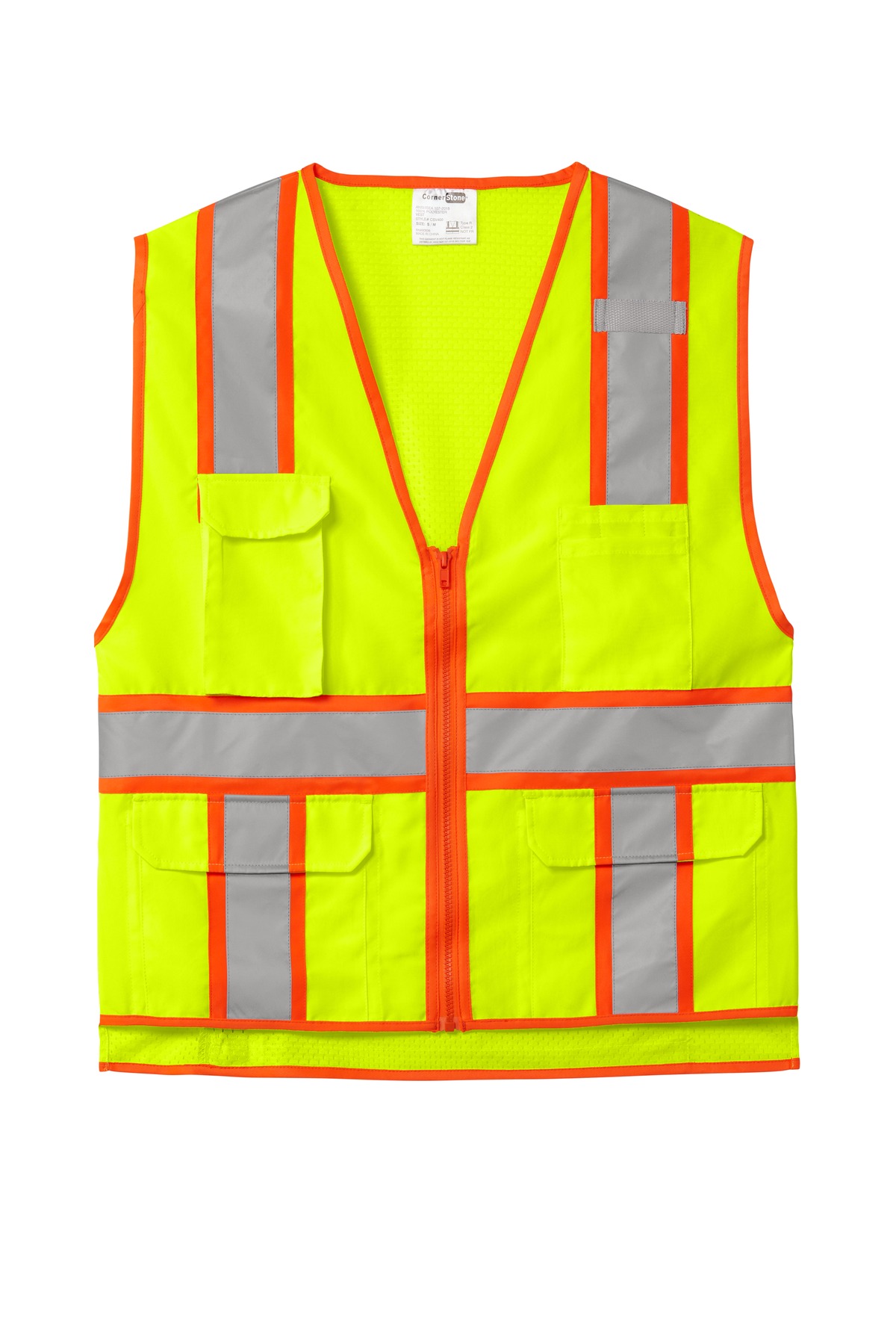 CornerStone ANSI 107 Class 2 Surveyor Zippered Two-Tone Vest. CSV105 15