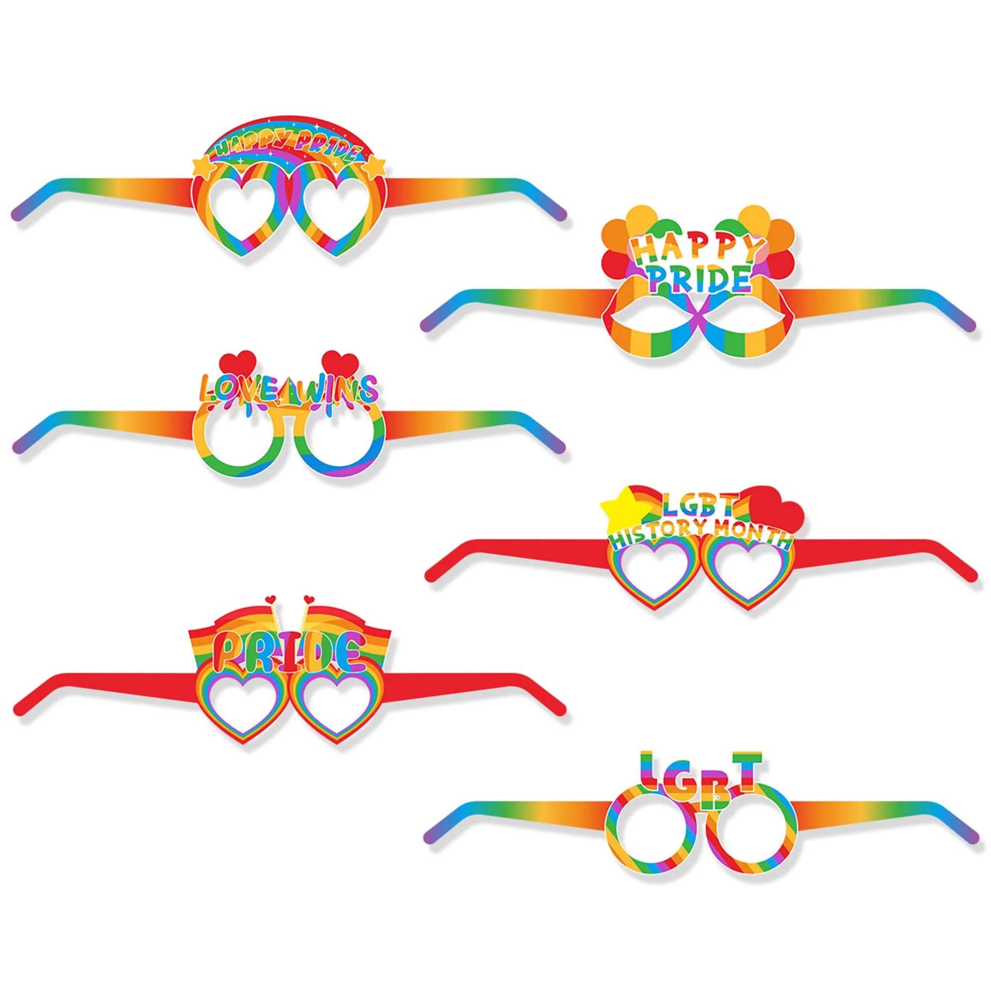 Rainbow Decoration Glasses Set 4