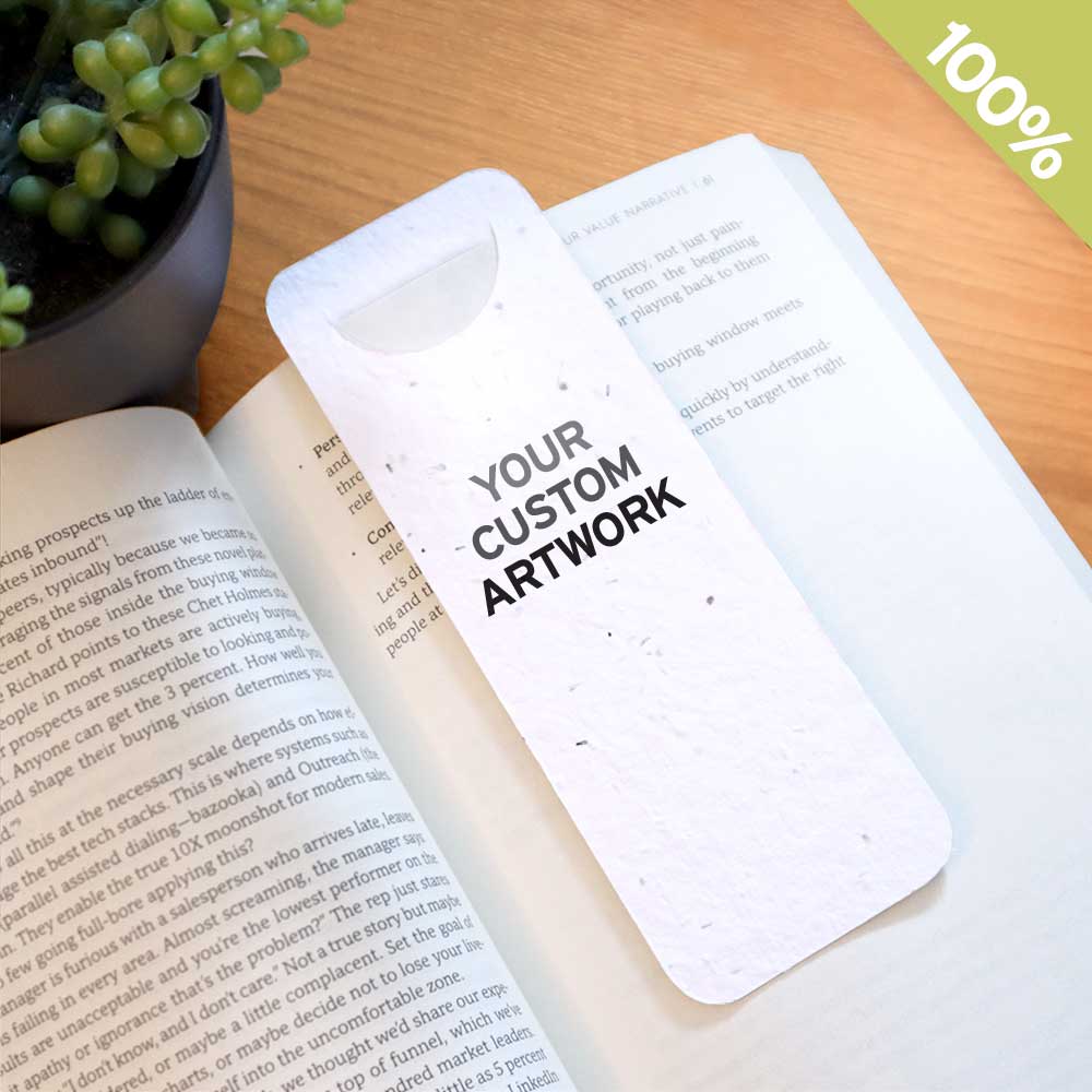 Single-Sided Seed Paper Bookmark with Page Slot 1