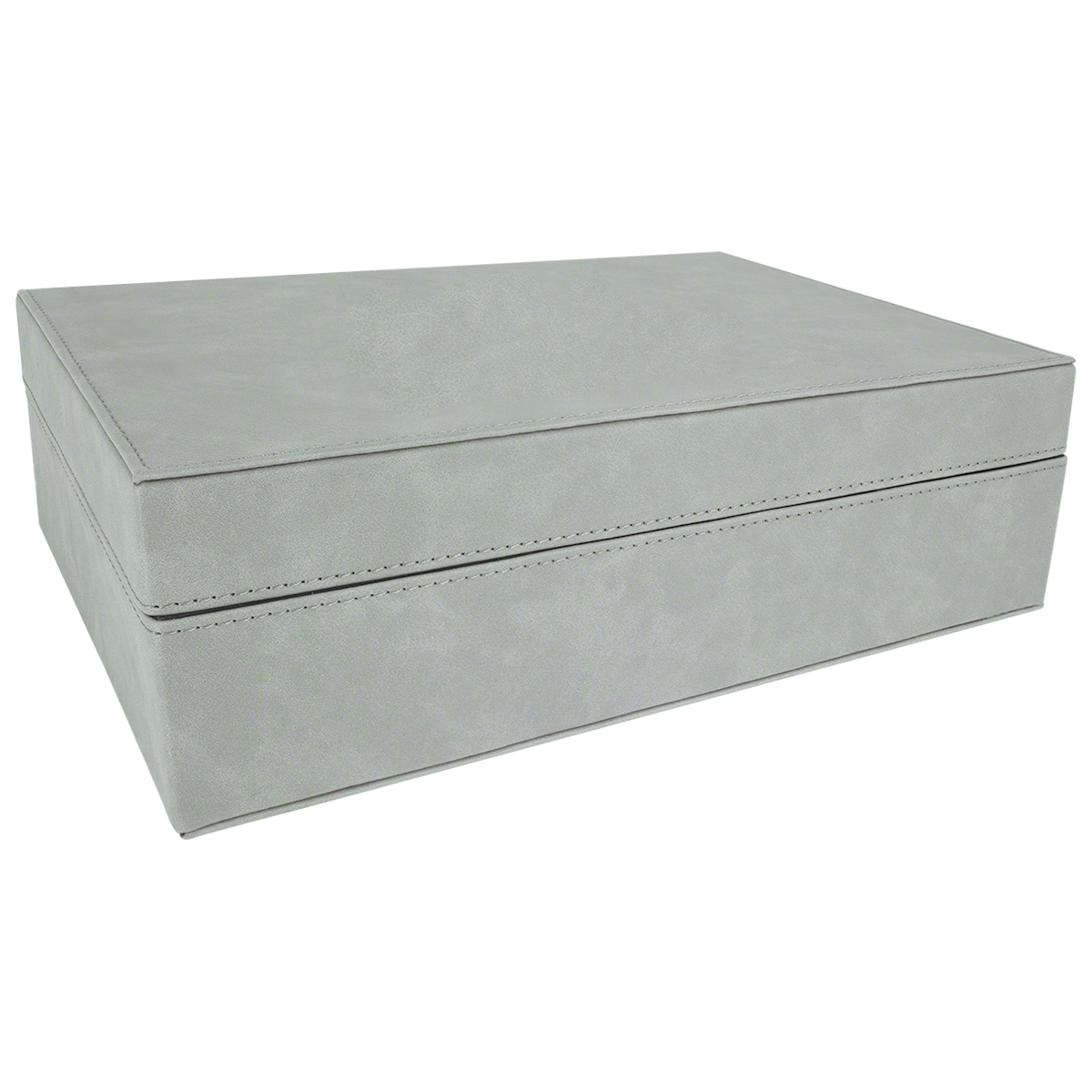 12 1/4" x 8 1/4" Gray Leatherette Premium Gift Box 3