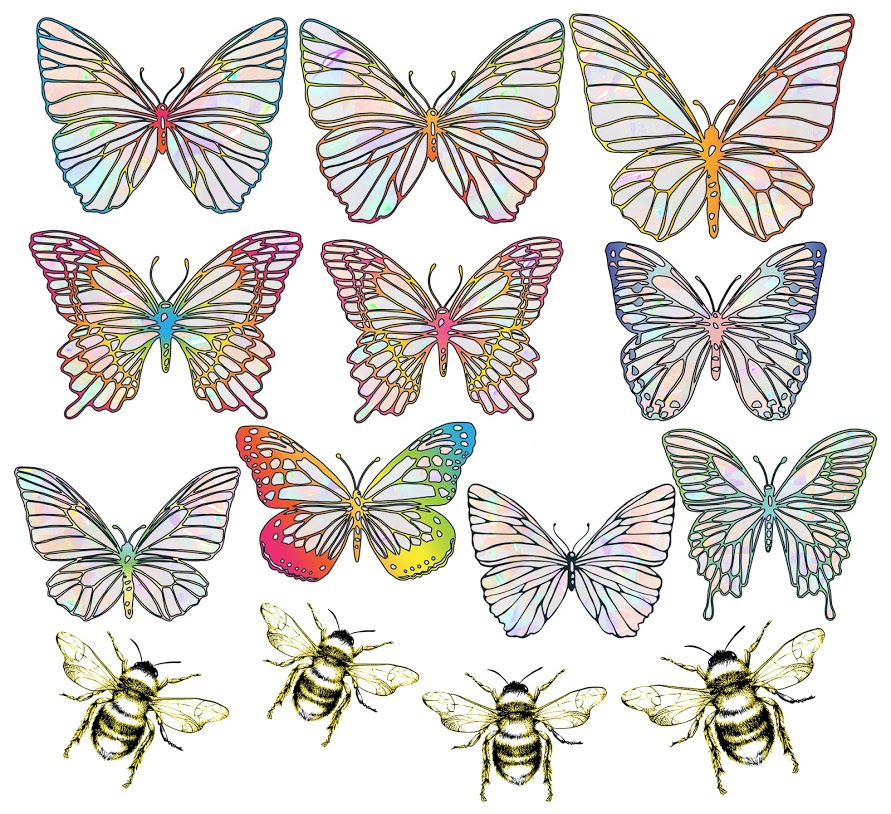 Window Decals - Butterfly Sun Catchers - Holographic Rainbow Window Stickers 7