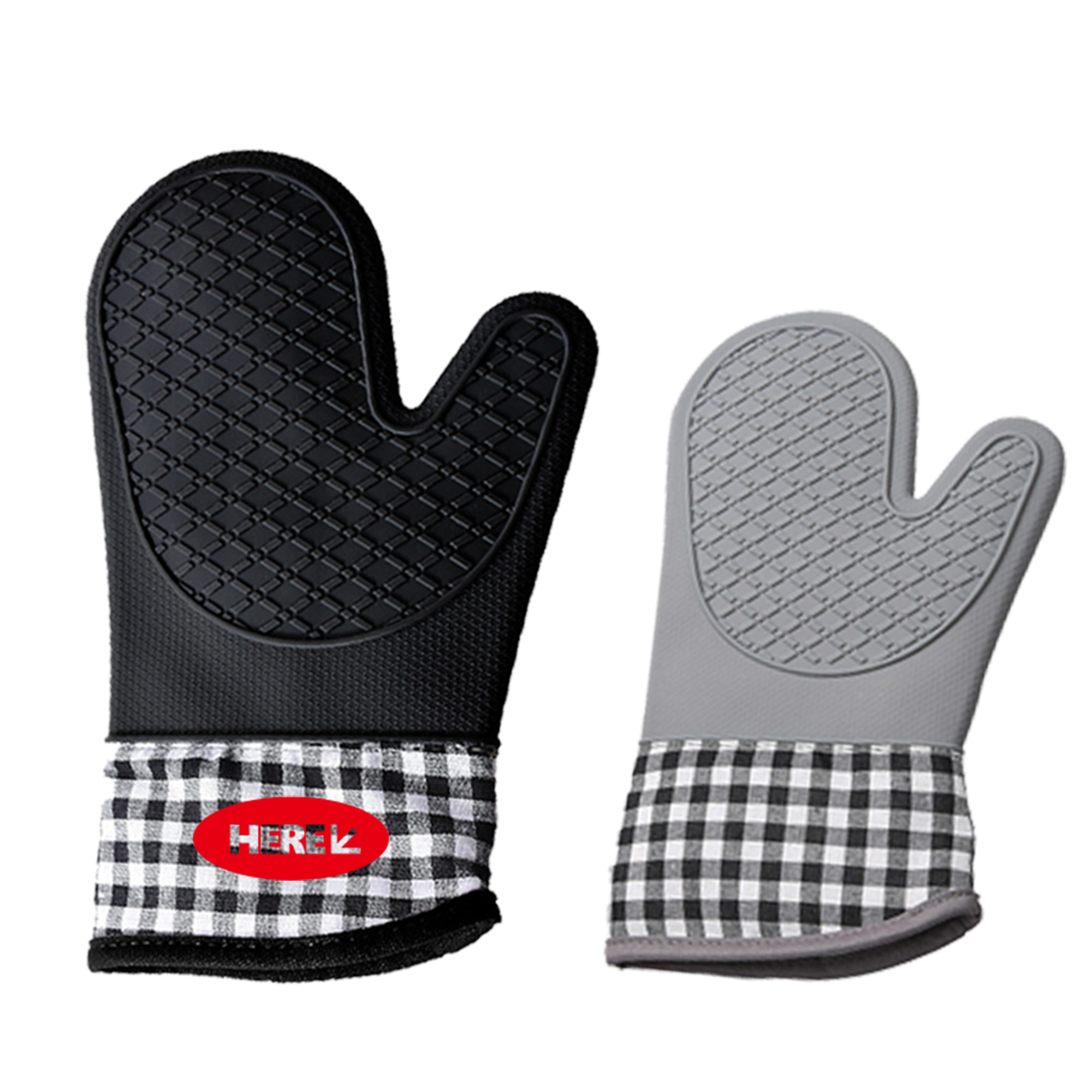 600Fahrenhe Silicone Oven Mitts Heat Resistant Non-Slip Grip 5