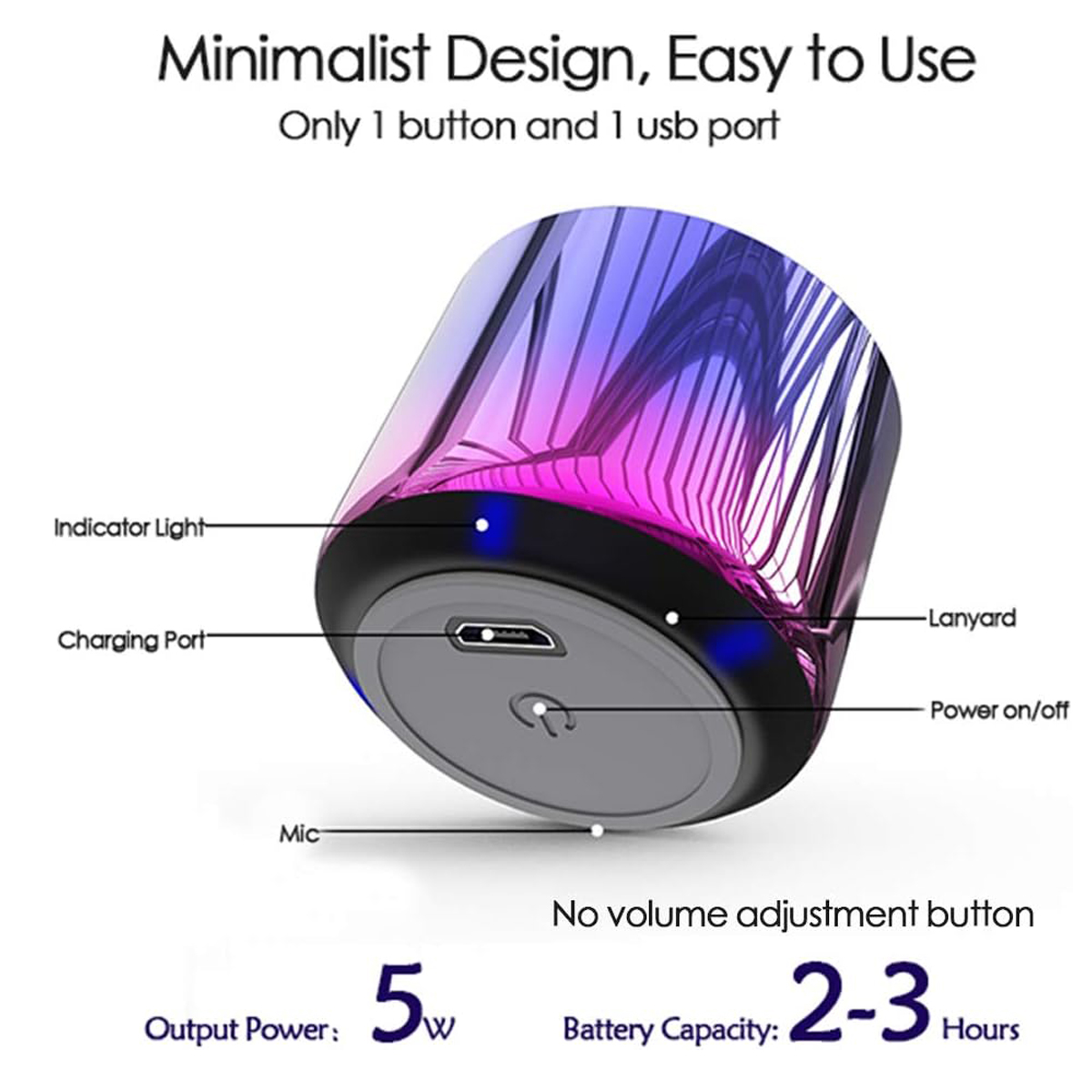 Portable Wireless Mini Speaker with Deep Bass 3