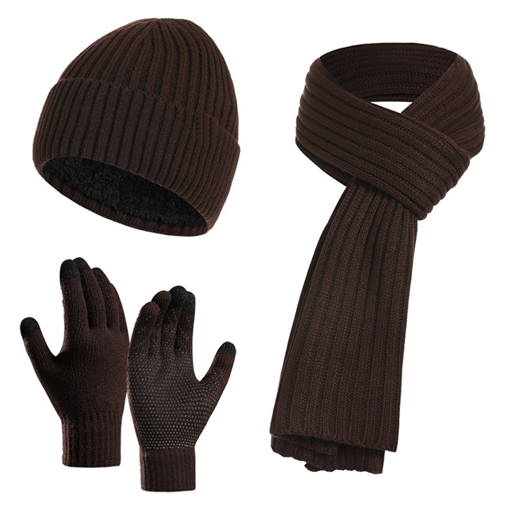 3 Piece Rib Knit Winter Set 2