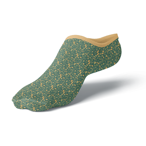 Jacquard Weave Cotton-Blend Low Cut Socks w/ Cushion 2