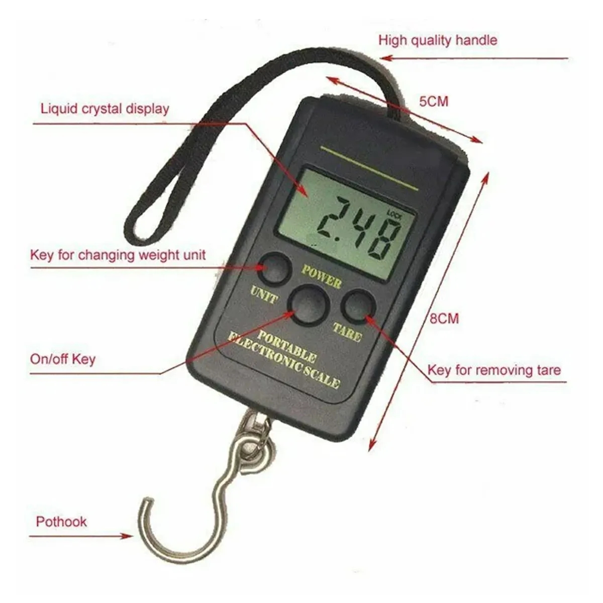 Portable Handheld Electronic Digital Hanging Luggage Scale 4