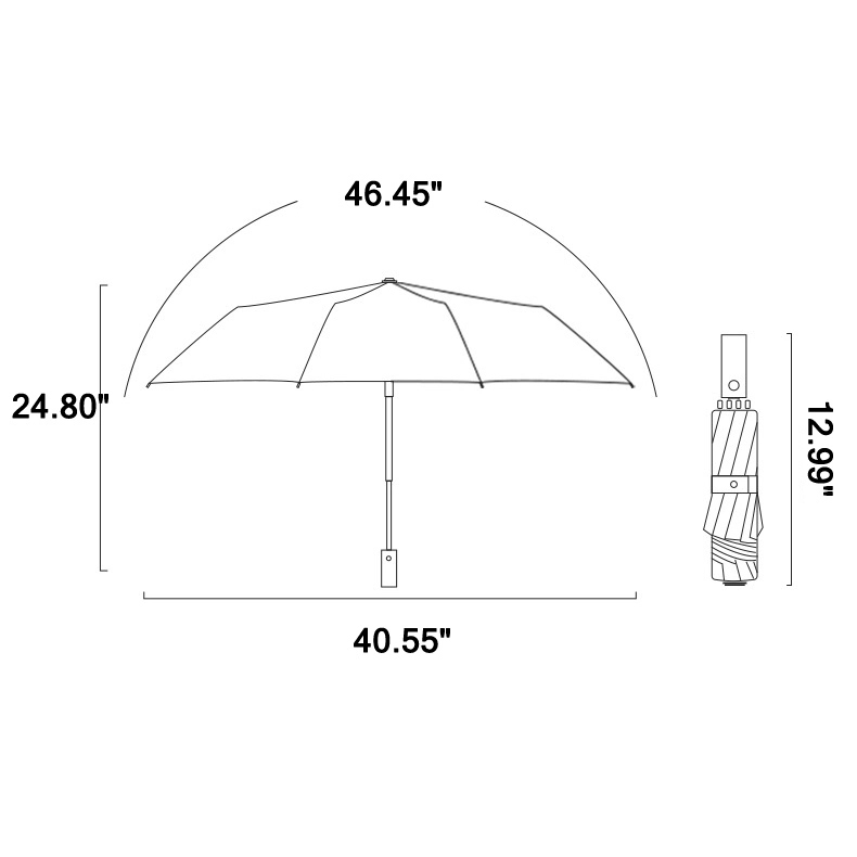 Travel Automatic Reverse Umbrella with Light Reflection 9