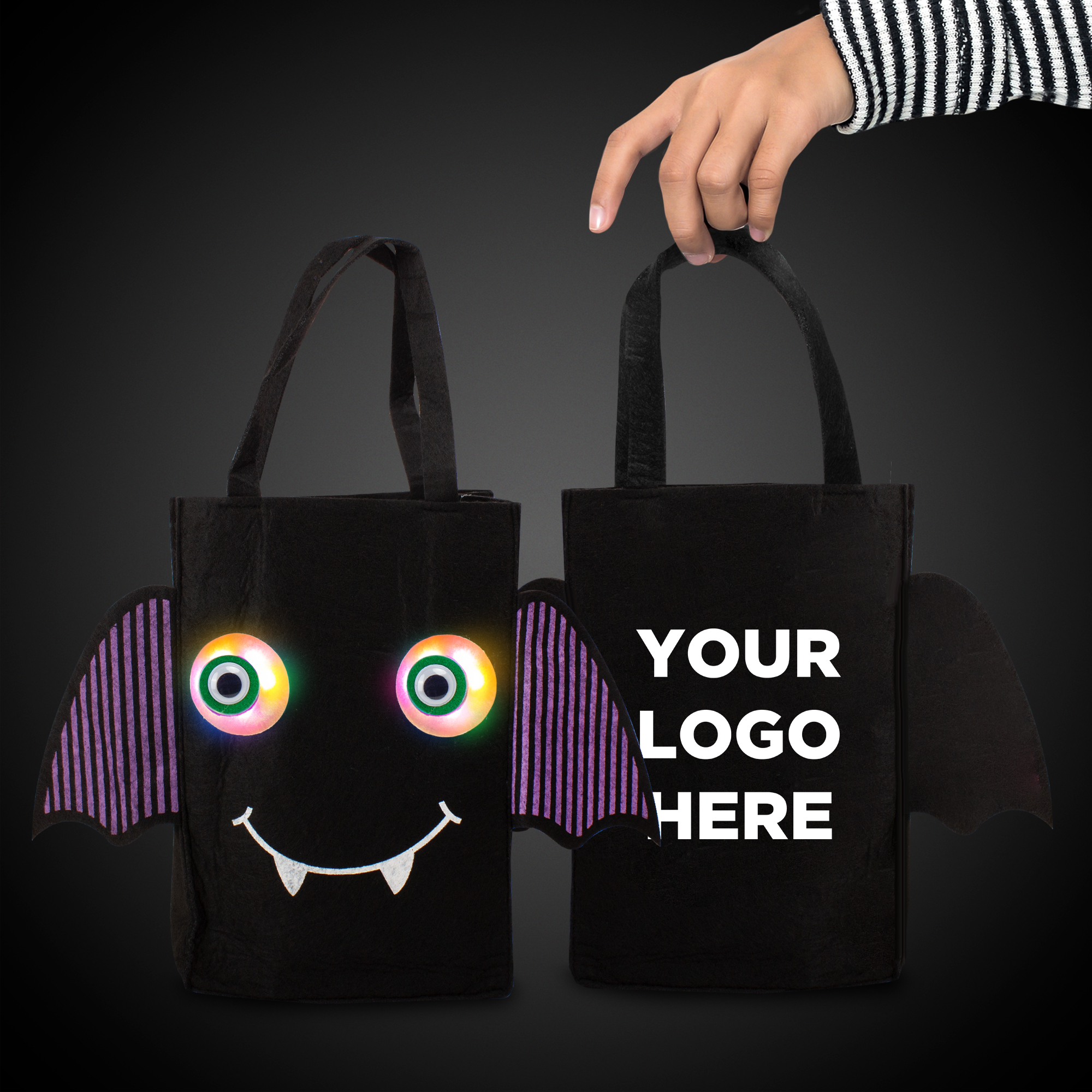 Bat Light Up Trick or Treat Bag(Imprintable) 2