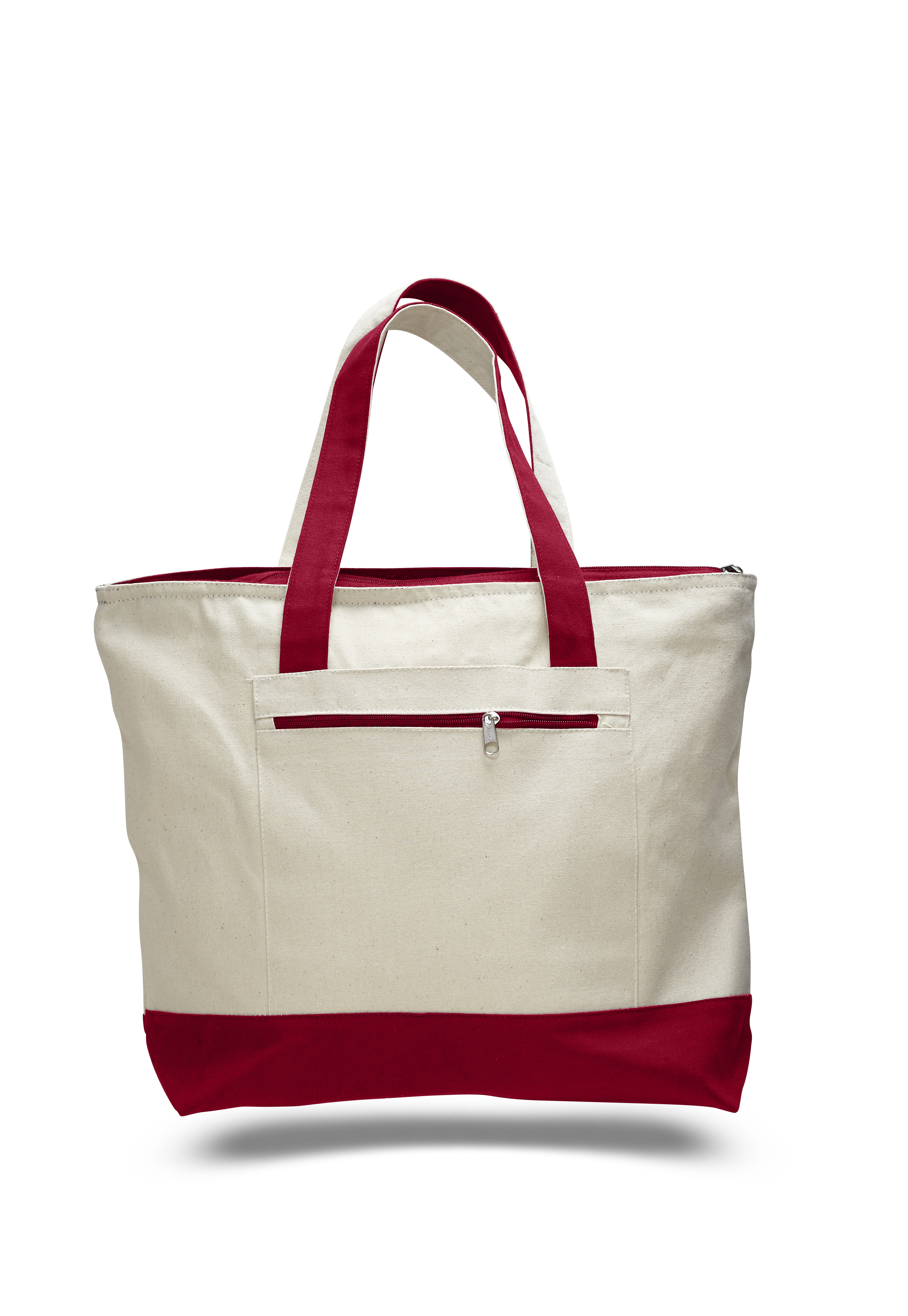 Heavy 12 oz. Cotton Canvas Zipper Tote - Colors, custom tote bag with logo imprint 5