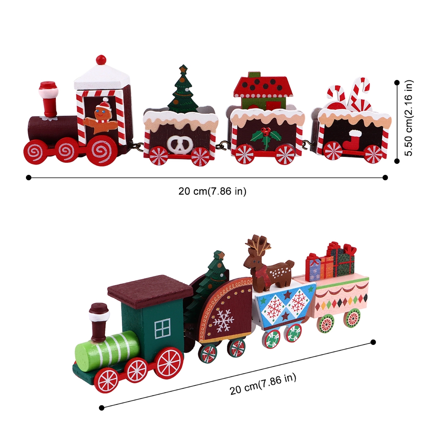 Happy Trees Wooden Christmas Train With Snowman 5