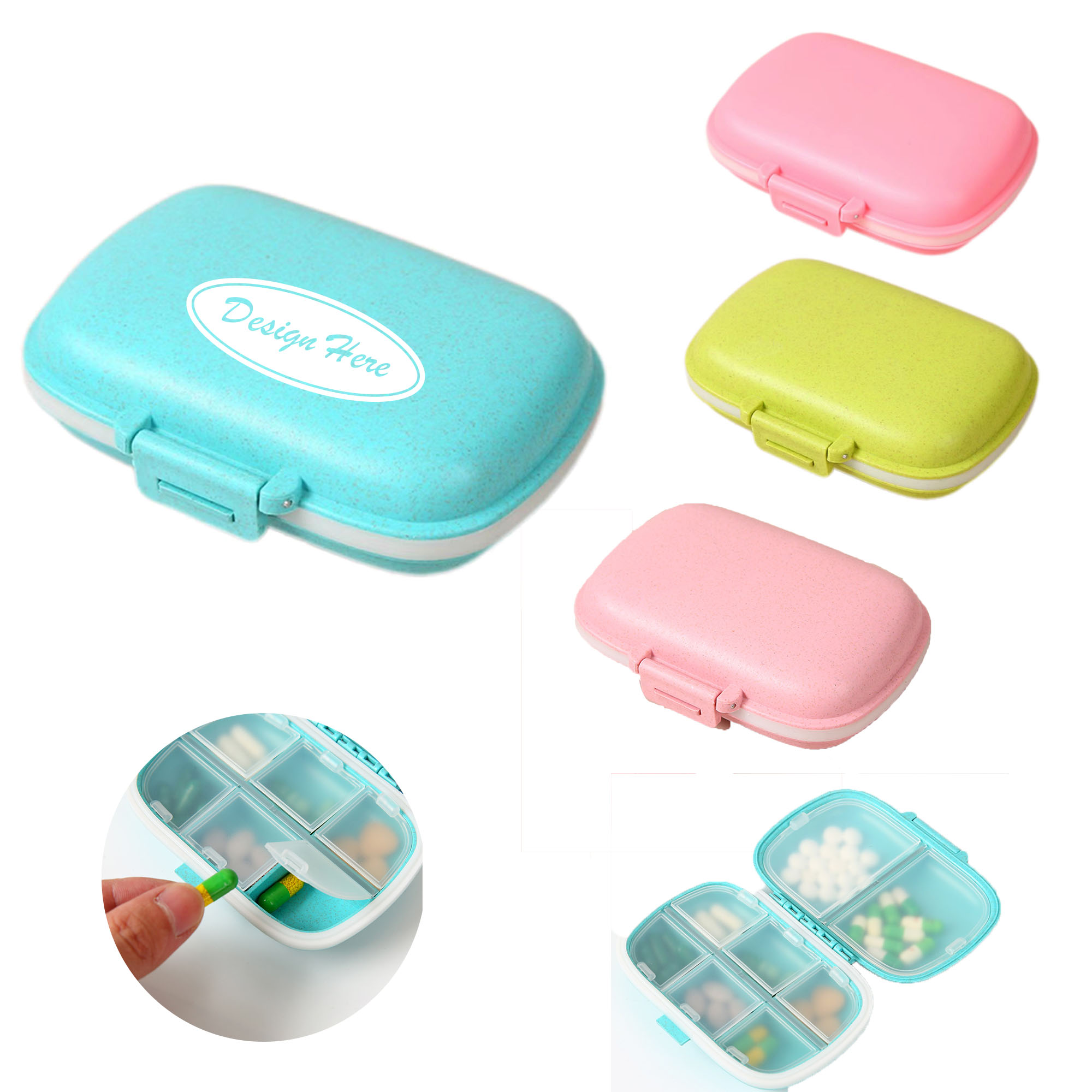 Portable Double-Layer Pill Box with 8 Compartments, Moisture-Proof 2