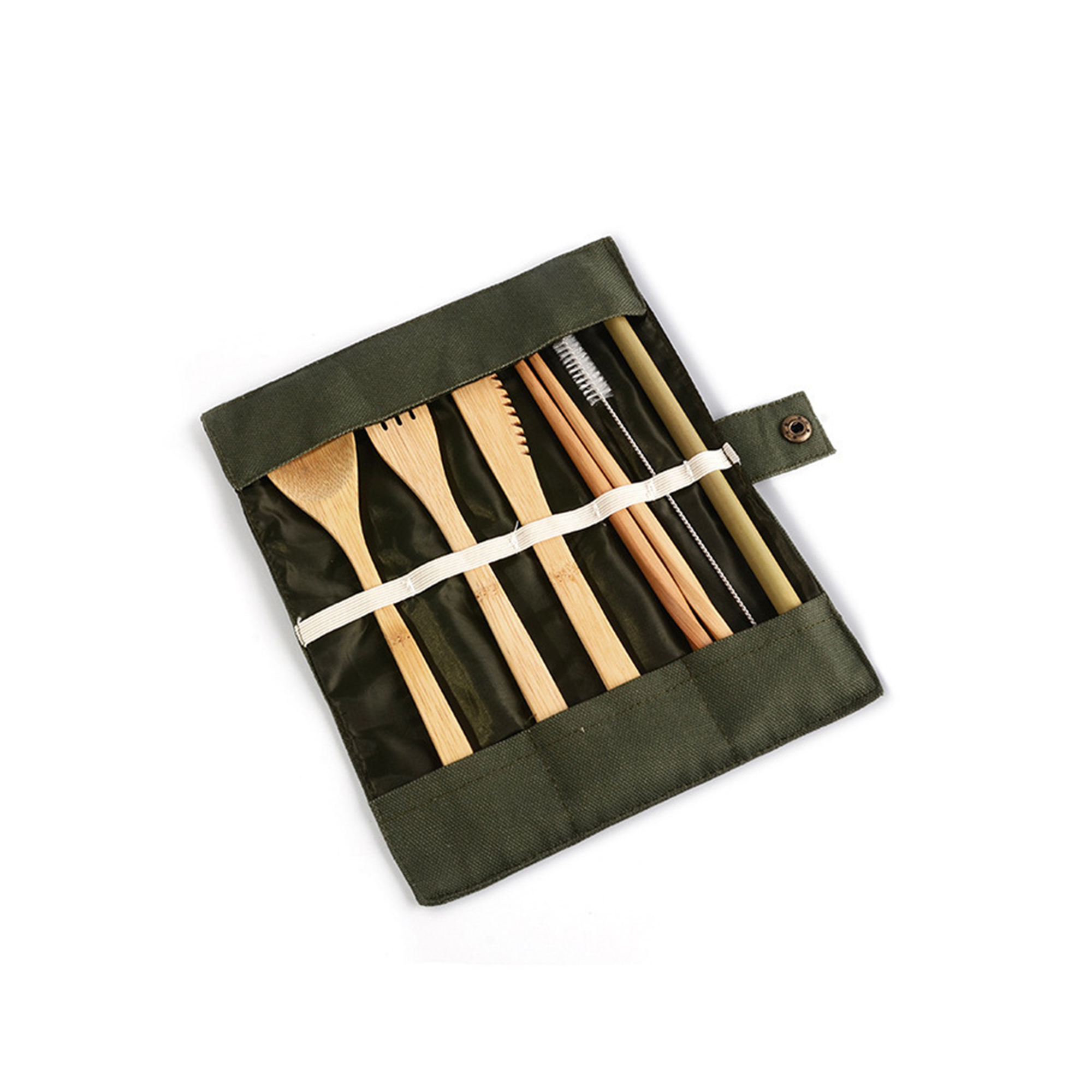 Bamboo Tableware Six Piece Set With Pouch 2