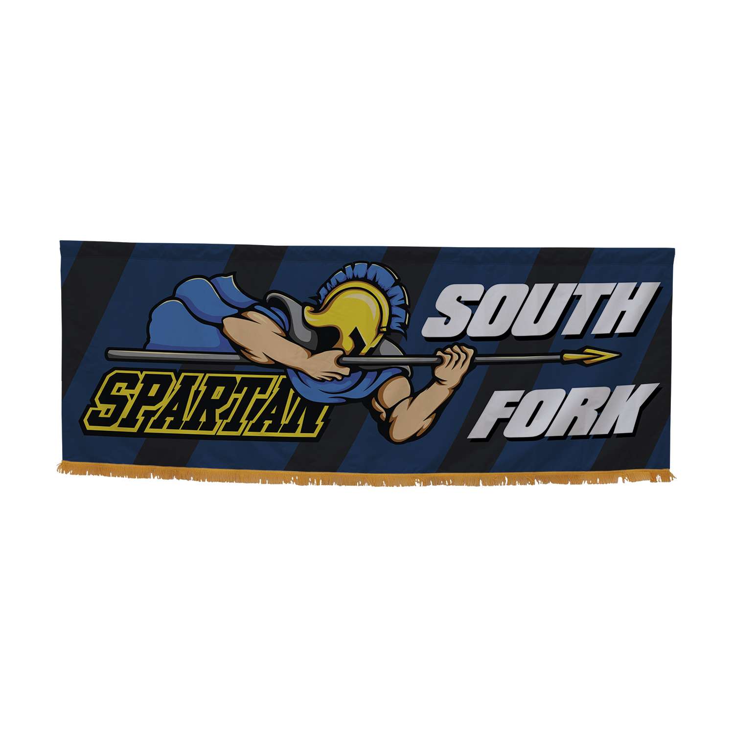 3' x 8' Parade Banner Straight Bottom with Gold Fringe