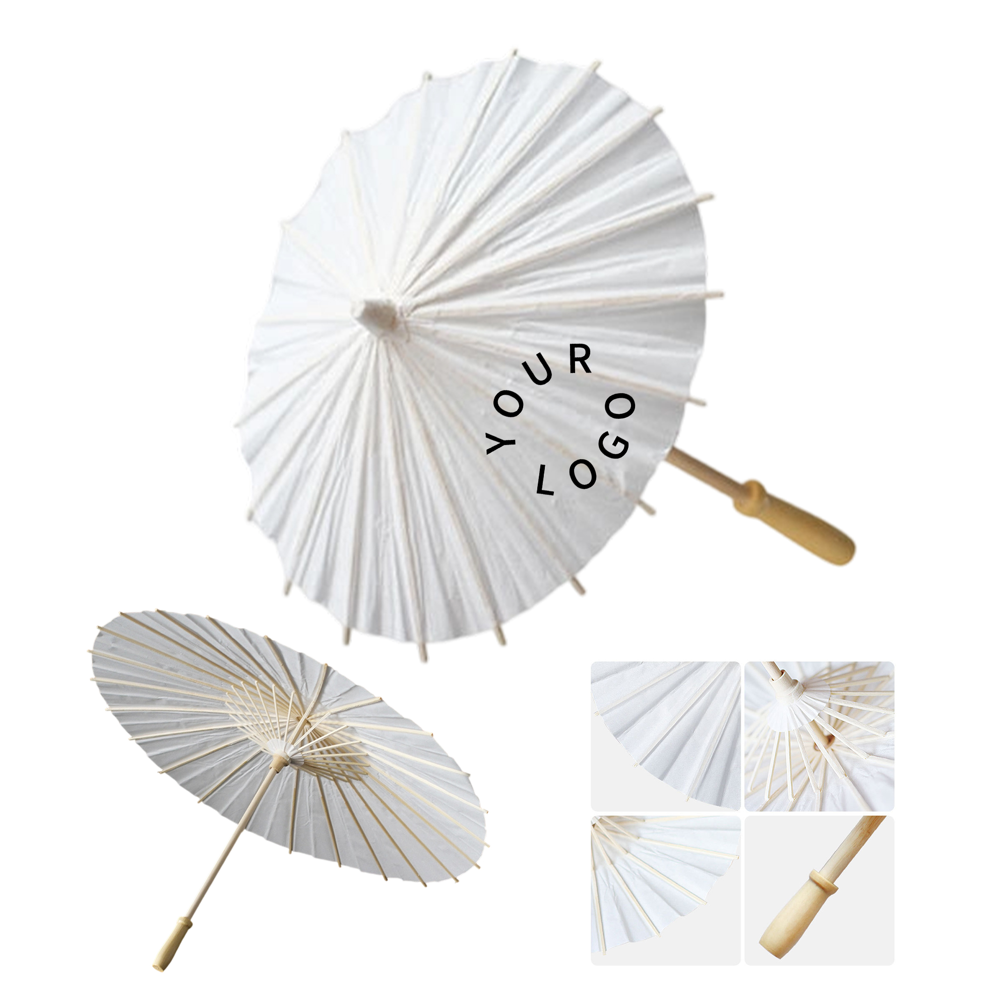 Paper Decorative Umbrella with Bamboo Handle for Custom Branding 1
