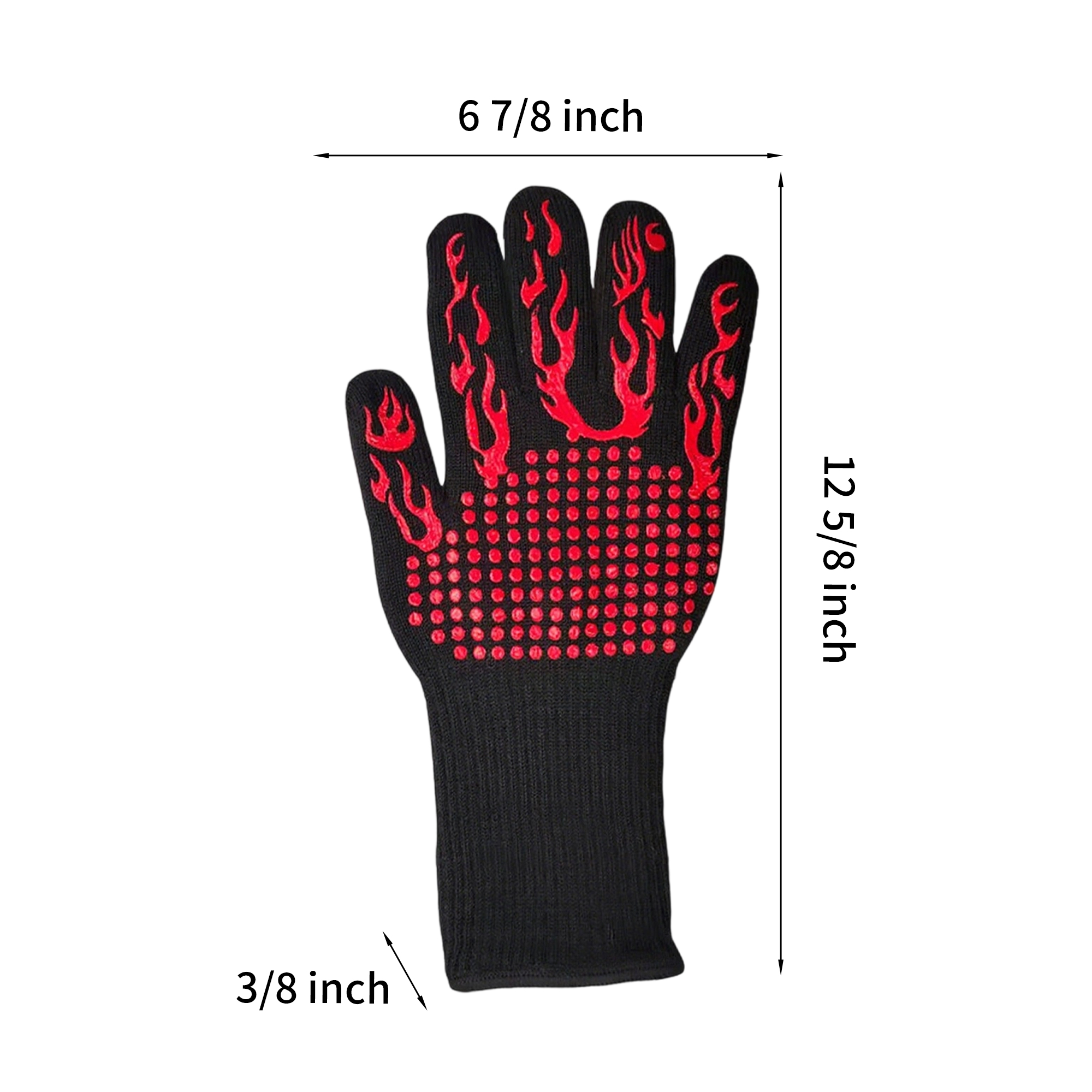 Heat Resistant Silicone Grip Cooking Glove 12.63" x 6.88" 3