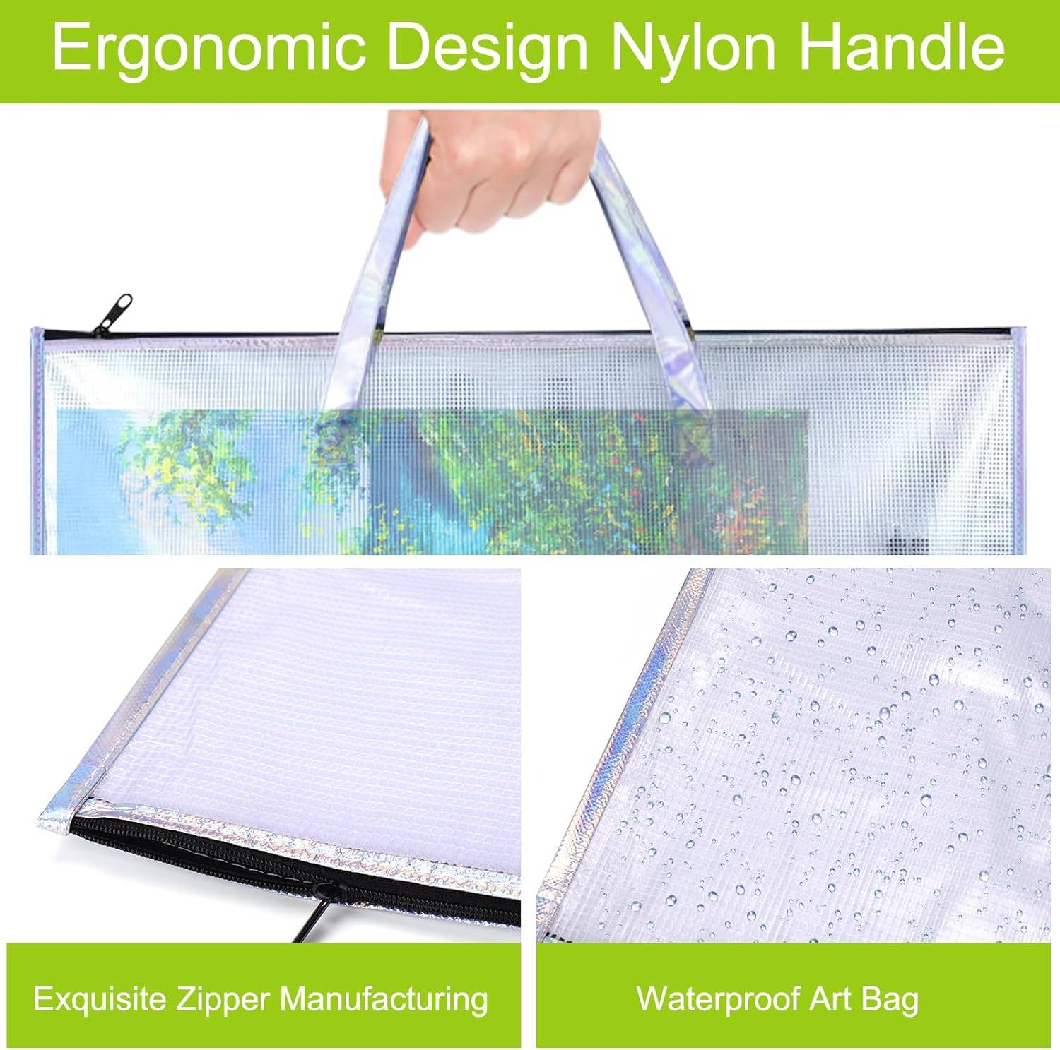 Large Clear Mesh Vinyl Bag w/ Handle 4