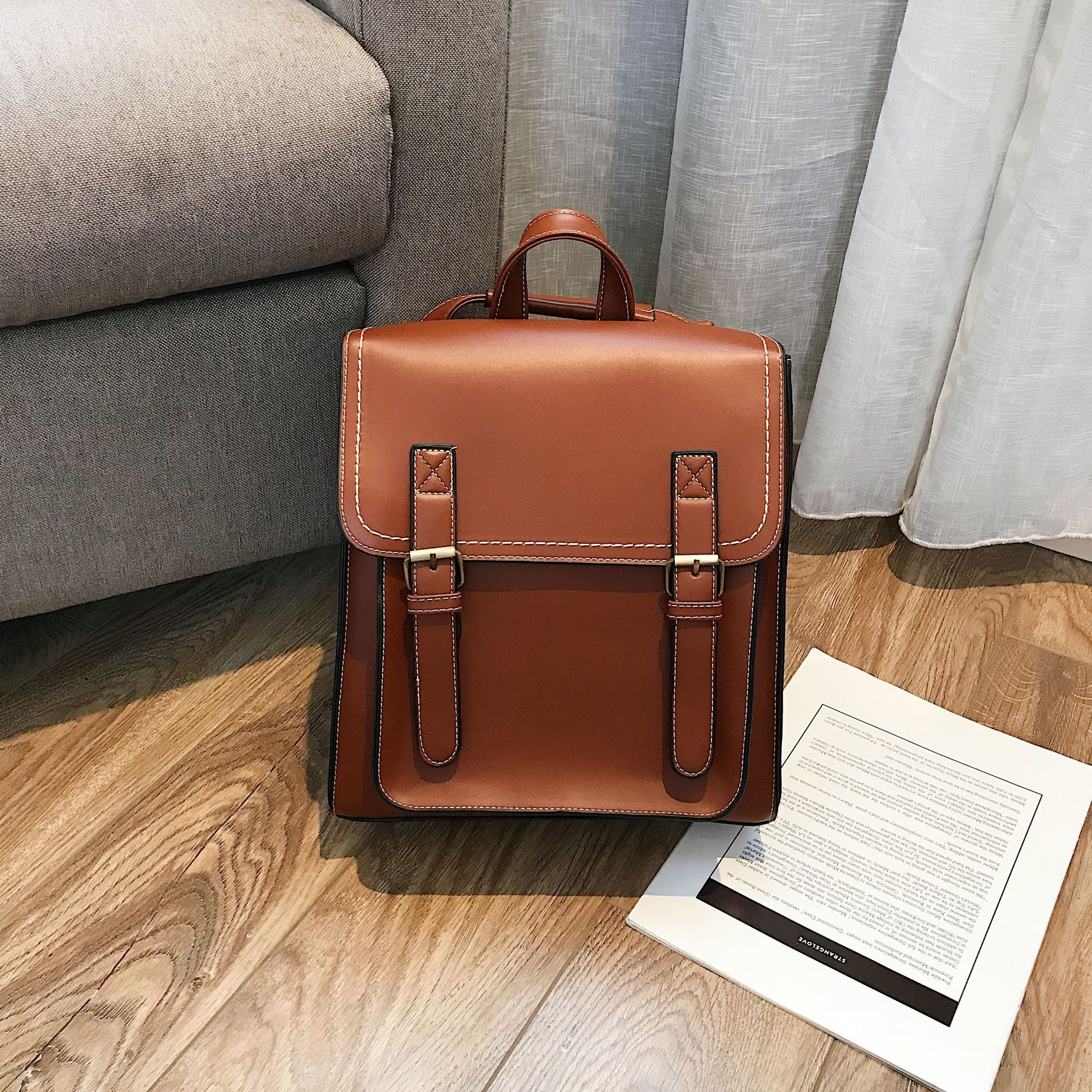 Vintage Leather Backpack For Women 3
