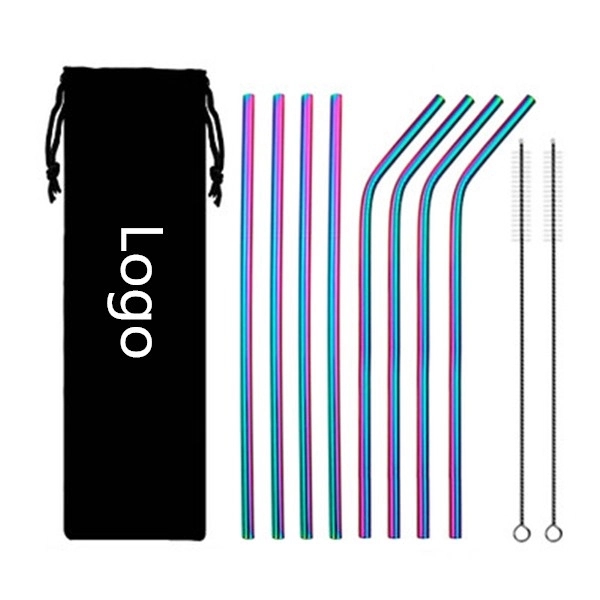 10PCS Stainless Steel Straw Set 3
