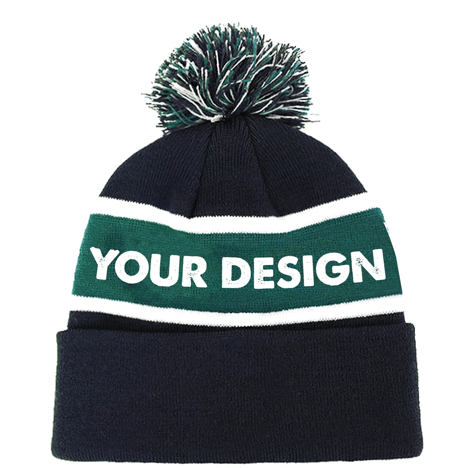 Knitted Pom Beanie Hat 2