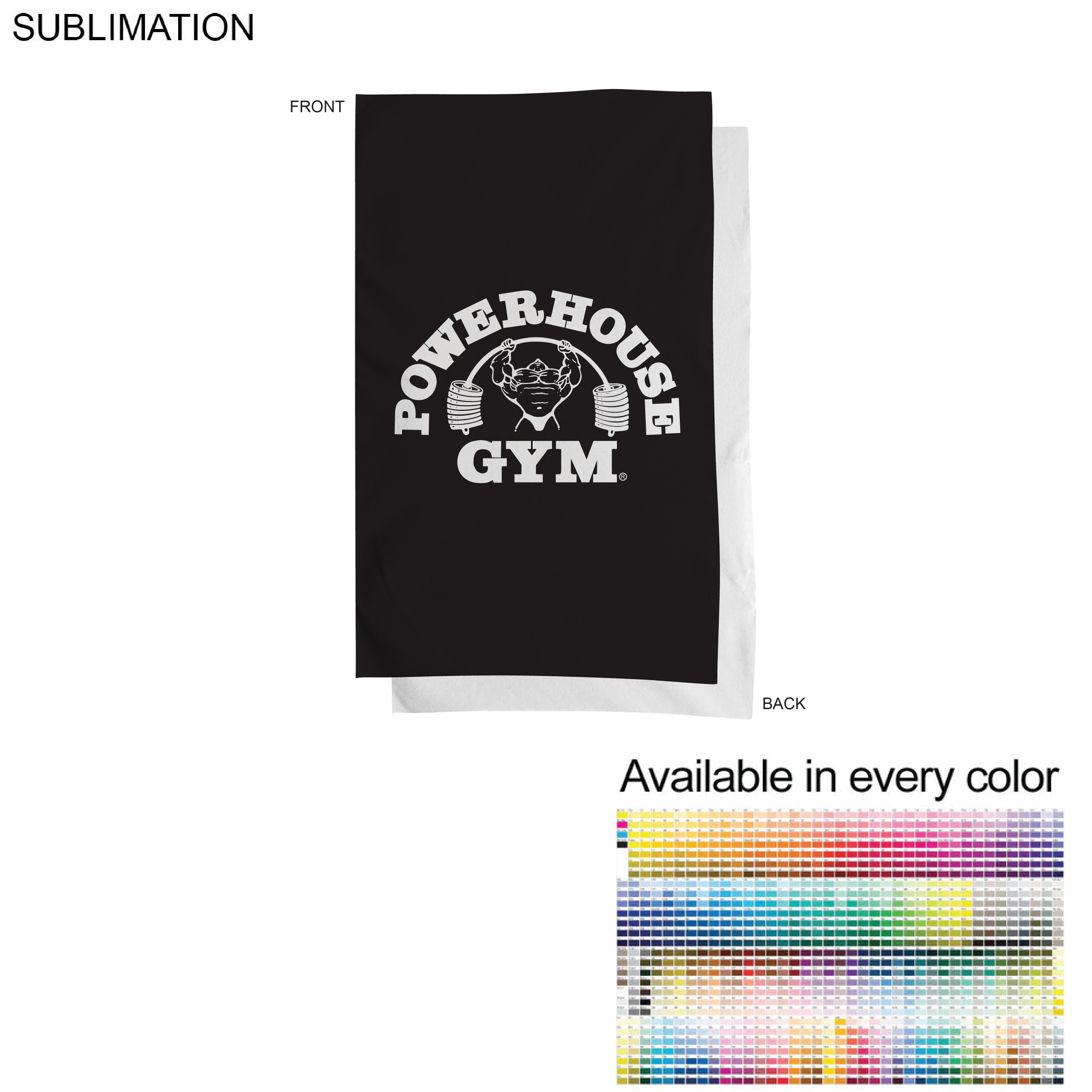 Gym, Workout, Fitness Towel in Plush and Soft Velour Terry Cotton Blend, 15x25, Sublimated 1 side. 5