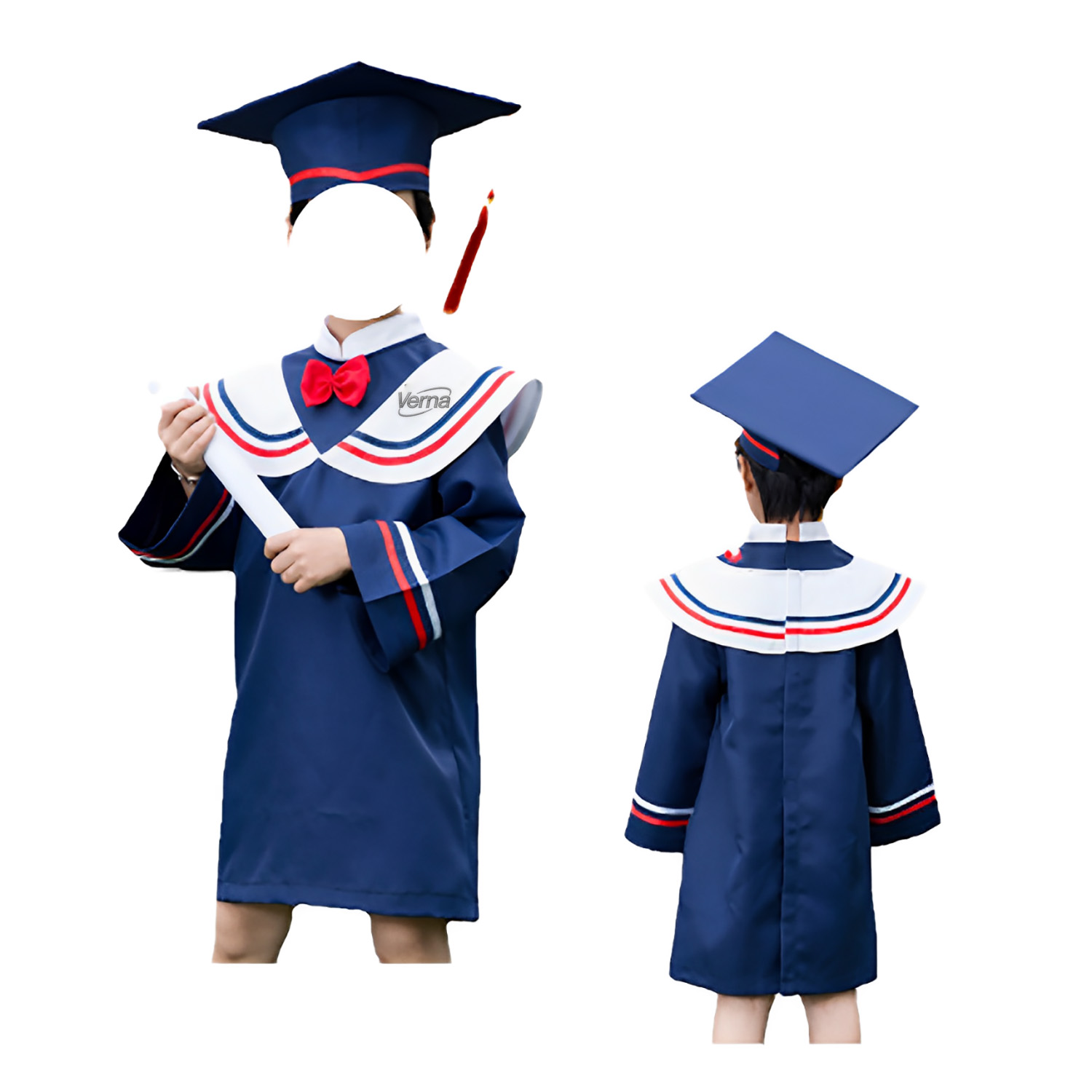 Polyester Kindergarten Graduation Gown Cap Set 2