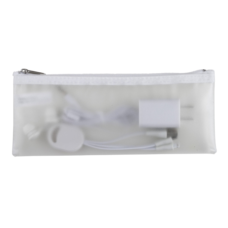 8 ½" W x 3 ½" H -"Dubai" Vinyl Travel Pencil and Accessories Pouch with Zipper 16