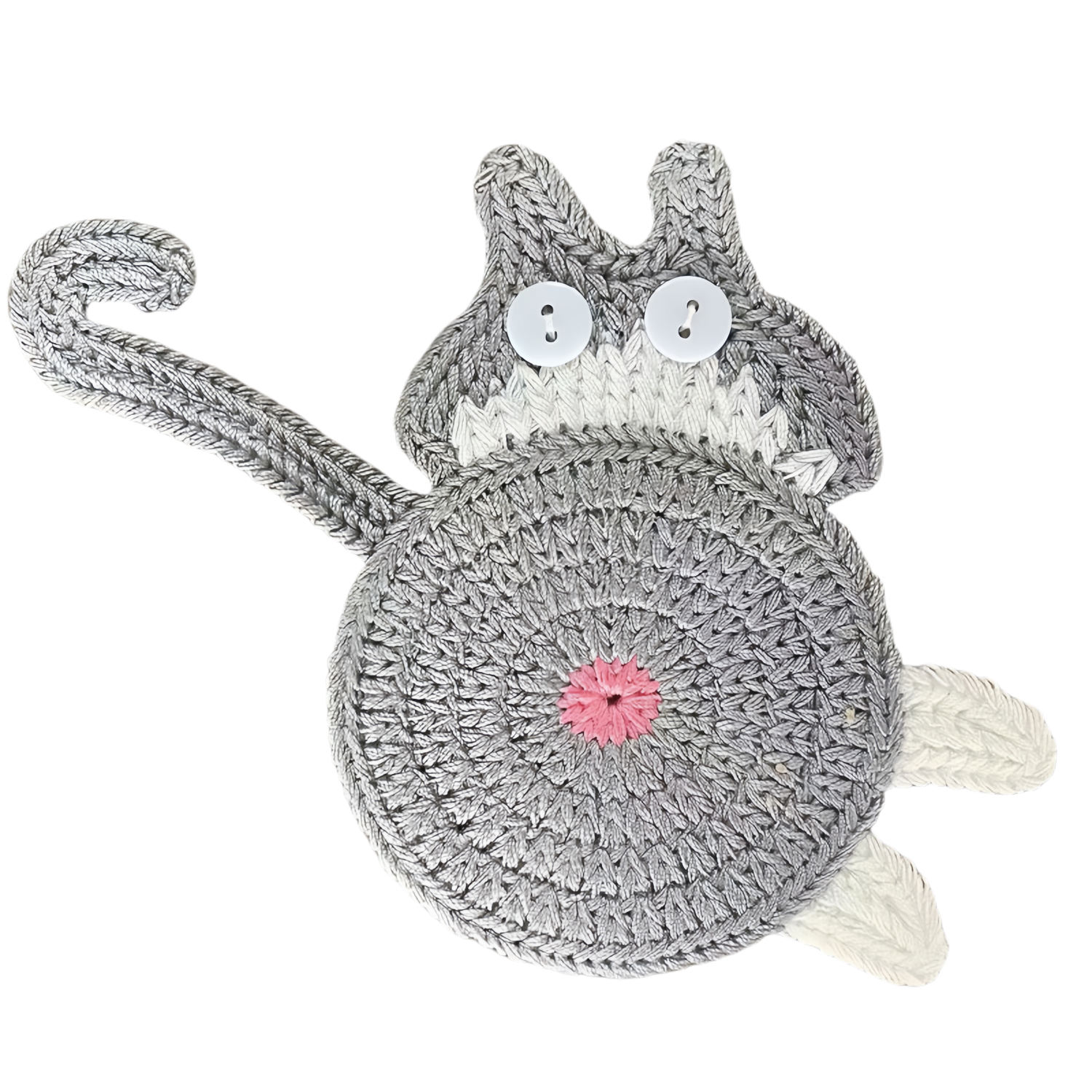 Fun Cat Butt Knitted Coaster 17