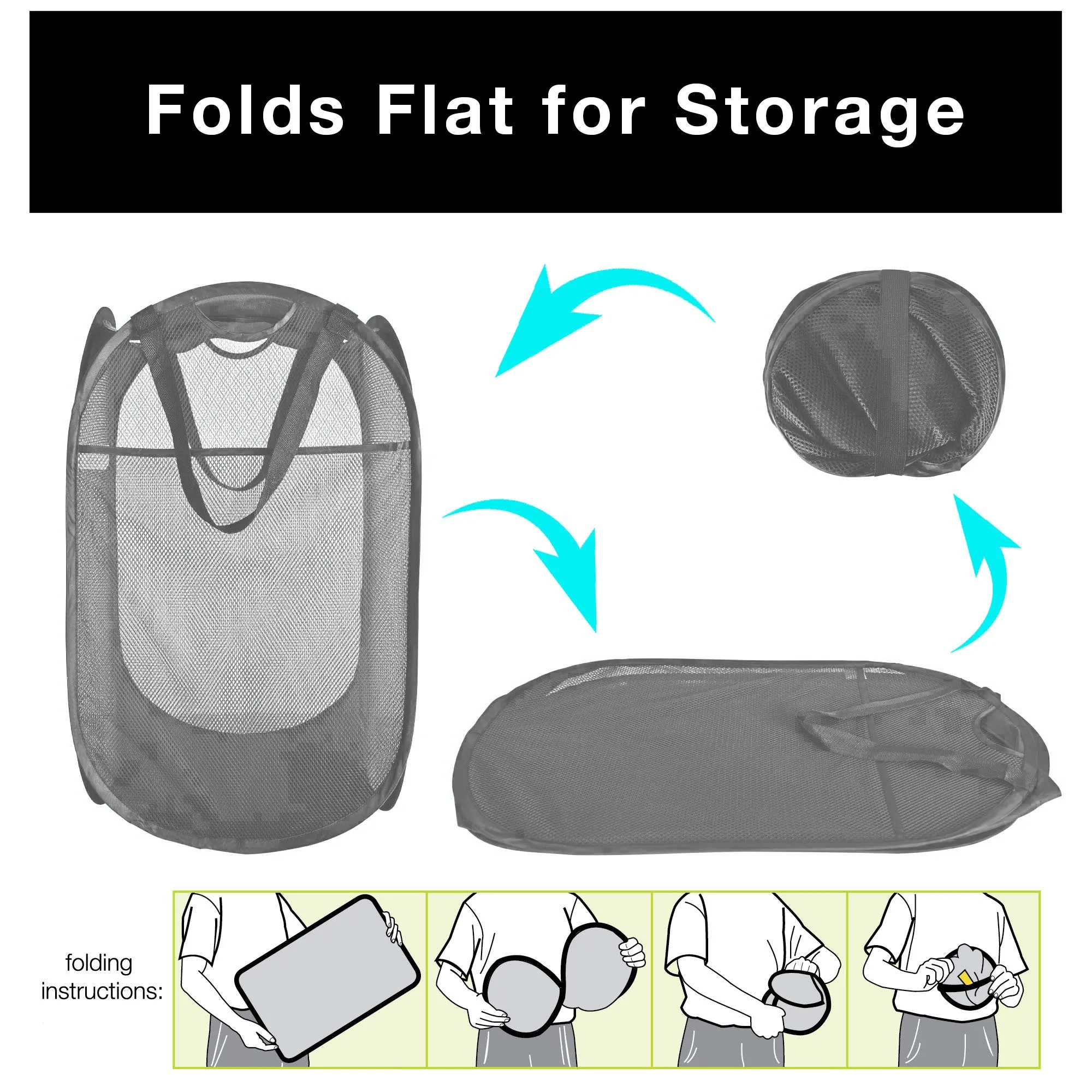 Folding Mesh Laundry Basket 8