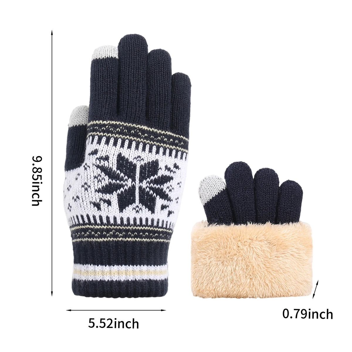 9.85-inch Touchscreen Gloves with Conductive Tips for Phones, Customizable 3