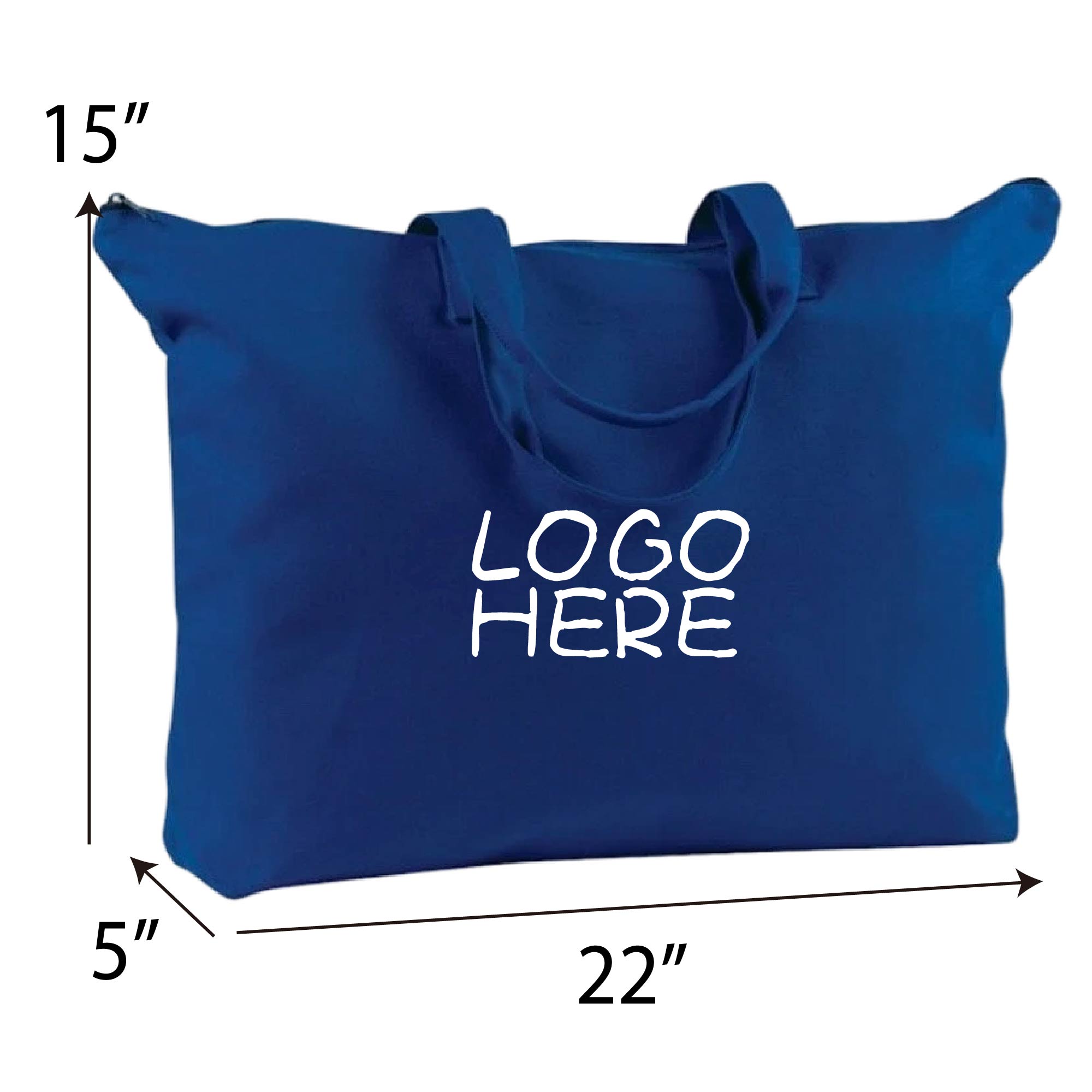 Canvas Zippered Tote, custom tote bag with logo imprint 2