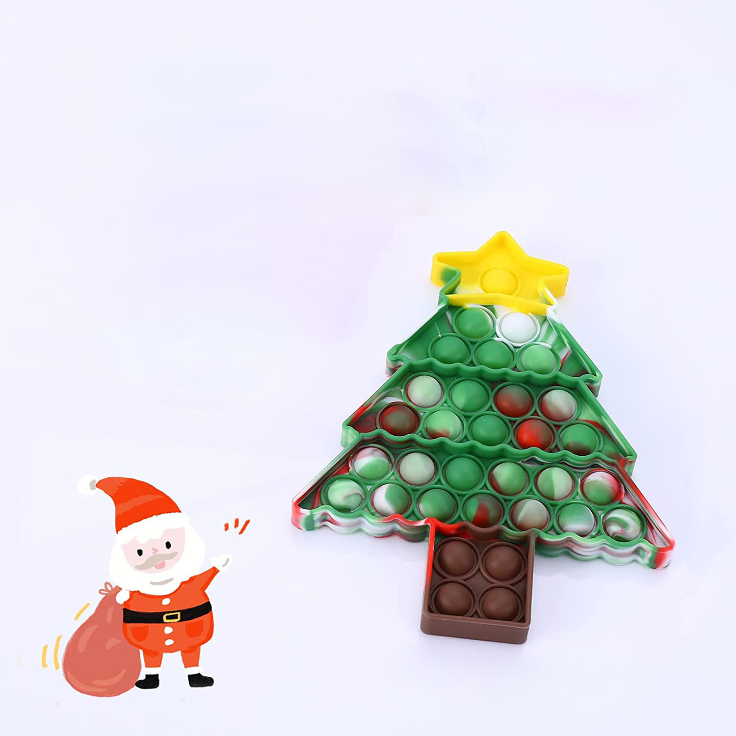 Christmas Tree Push Popper Game Stress Relief Sensory Toy For Kids/Adults/Children 7