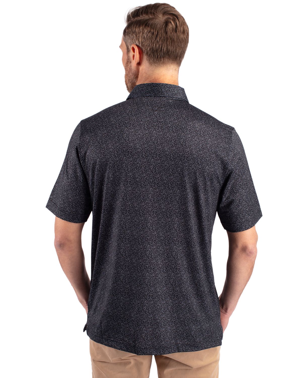 Pike Micro Floral Print Stretch Mens Polo