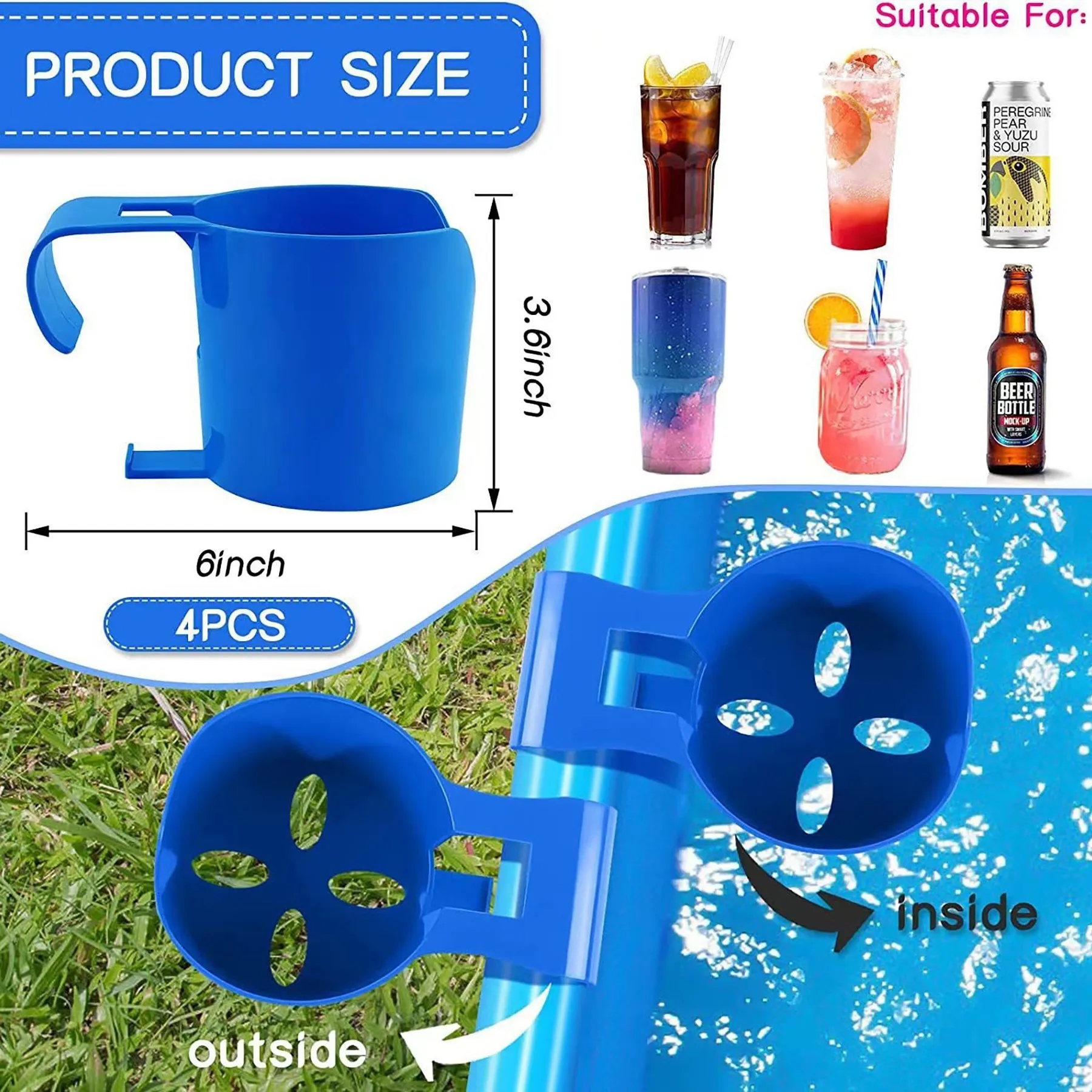 Plastic Pool Cup Holder 6