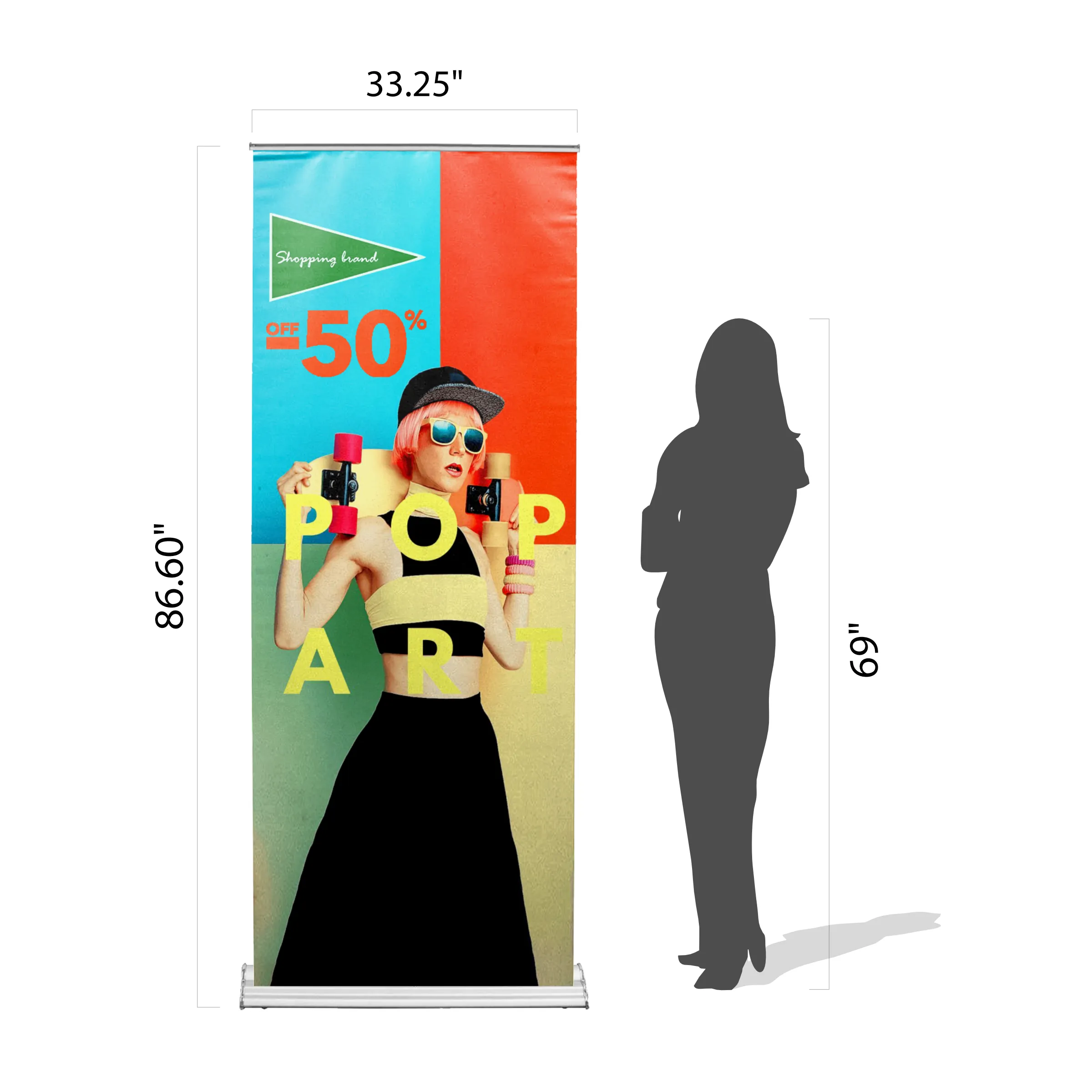 33.25" x 86.6" Adjustable Banner Stand Kit 5