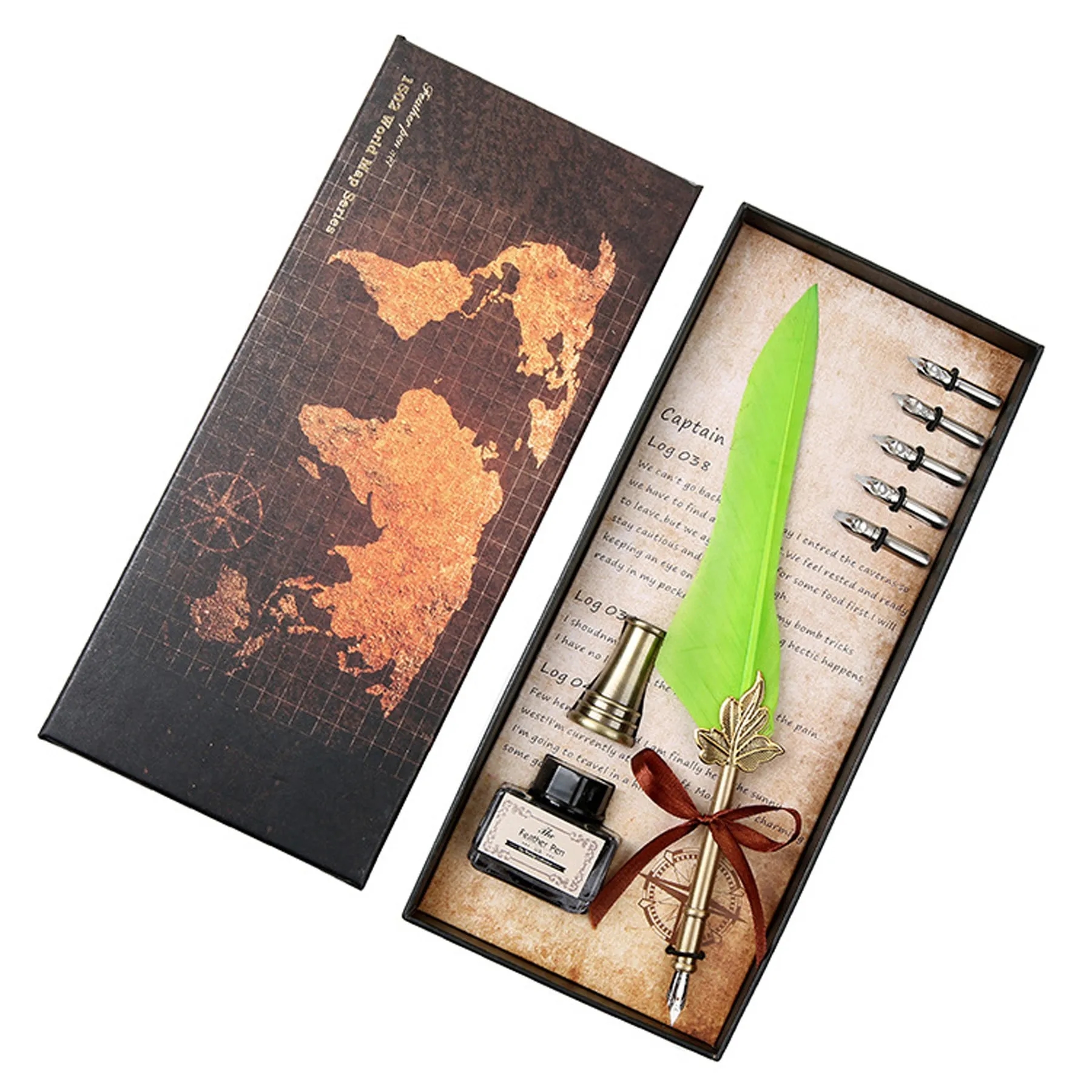 Vintage Luxury Fountain Pen with Feather 8