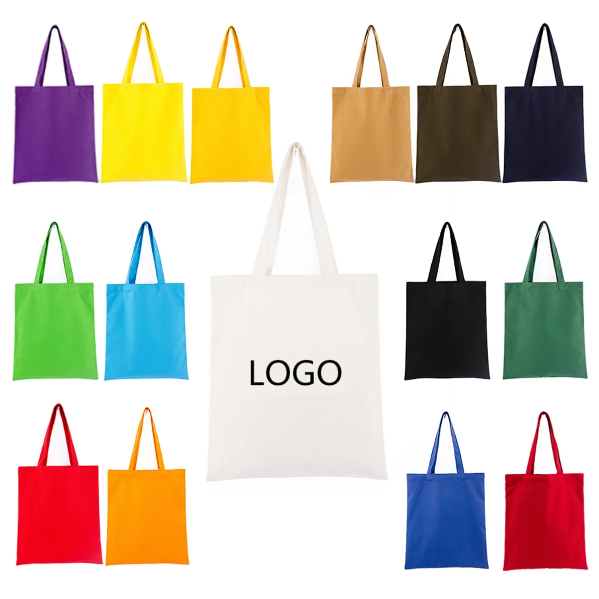 Natural Cotton Cloth Tote Bags 13.4x15.7in 1