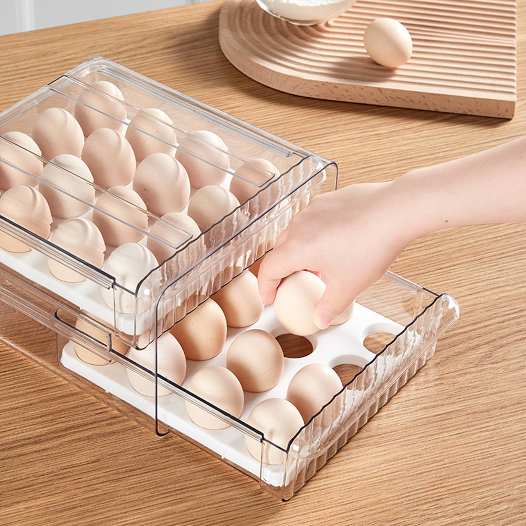 Plastic Transparent Drawer Egg Storage Box 7