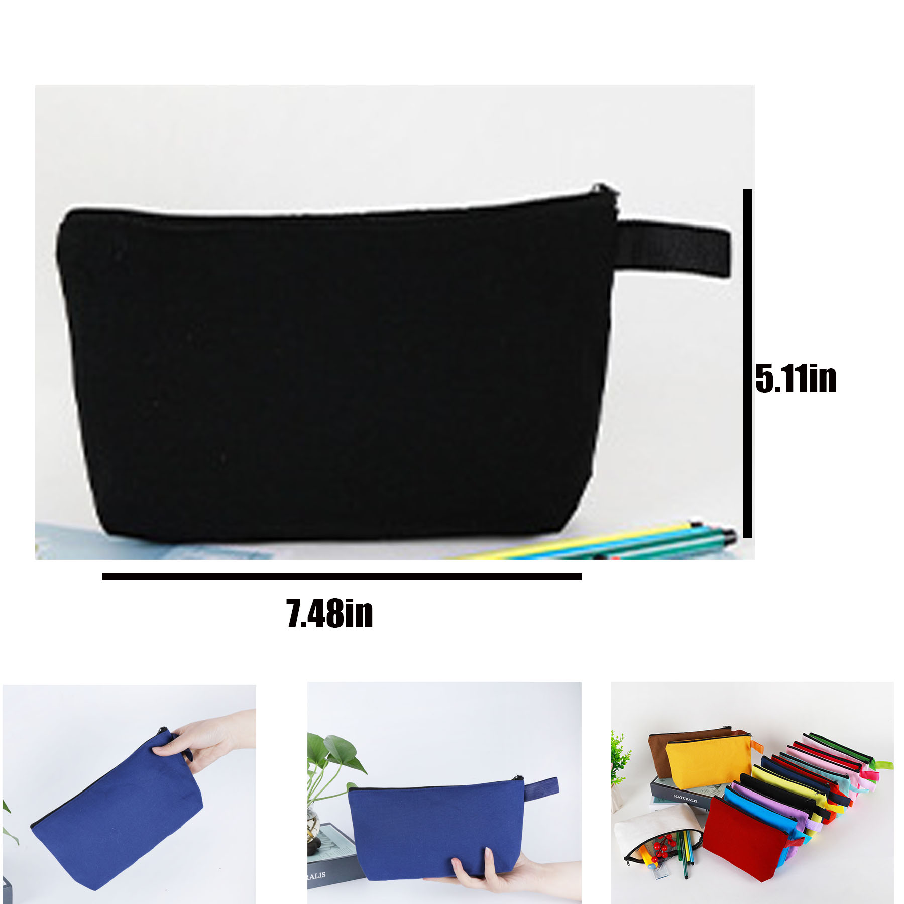 Small Canvas Coin Pouch Travel Cosmetic Bag 3