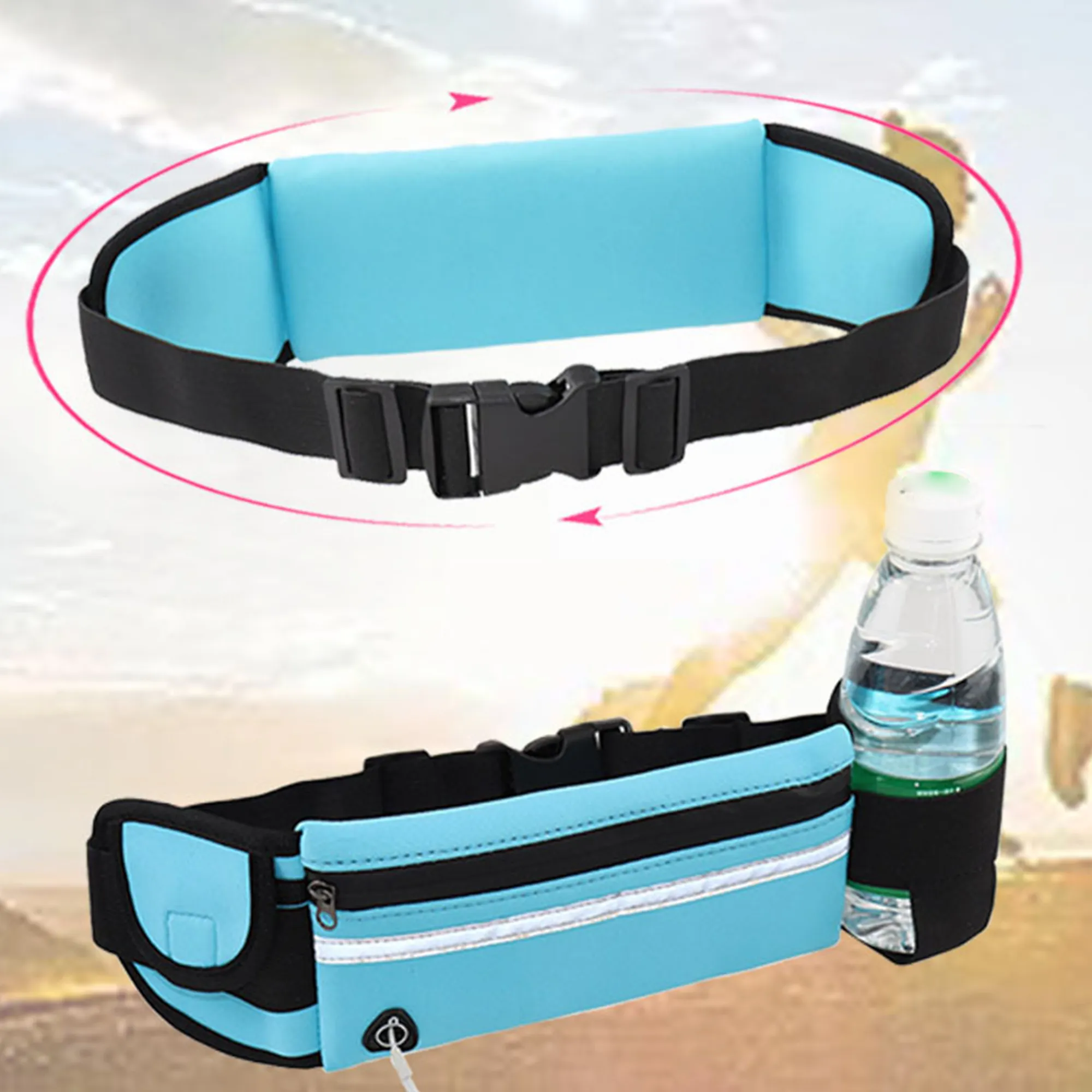 MOQ 50 Waterproof Running Waist Pack with Bottle Holder 5
