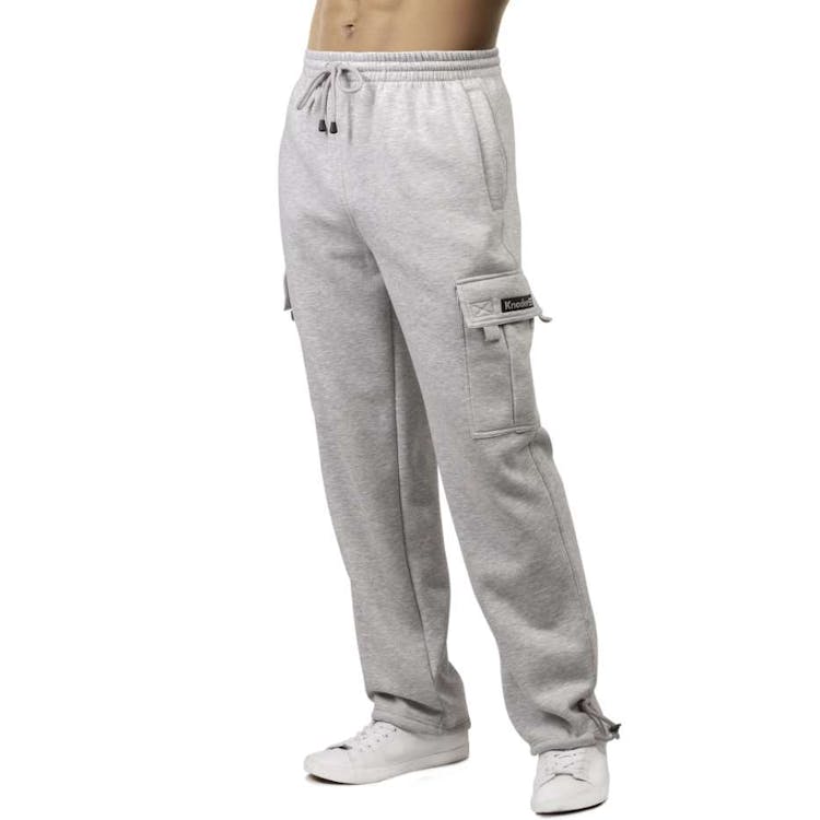 Knocker Men's Fleece Cargo Pants - Medium Heather Gray 2