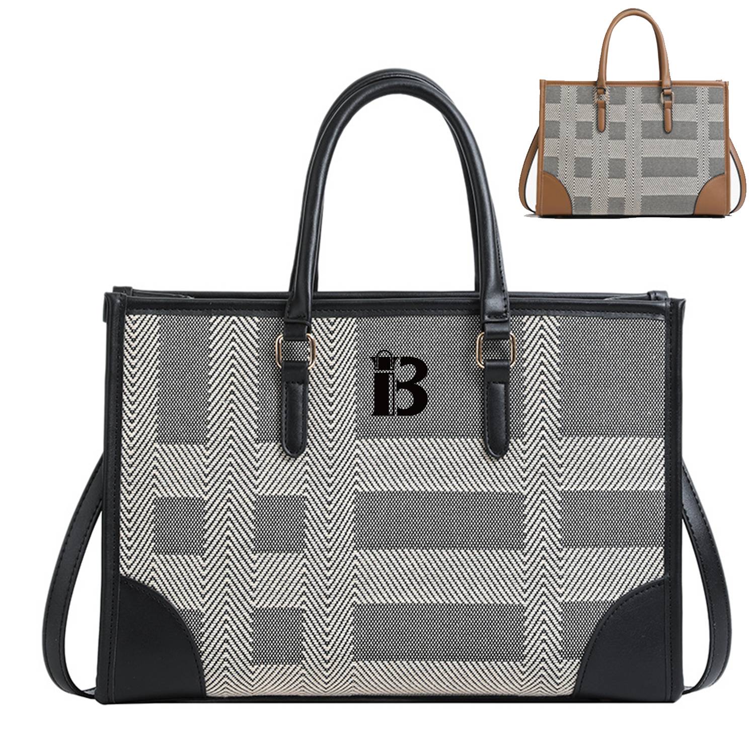 Canvas Tote Bag Large Capacity Twill Clash Color, custom tote bag with logo imprint 2