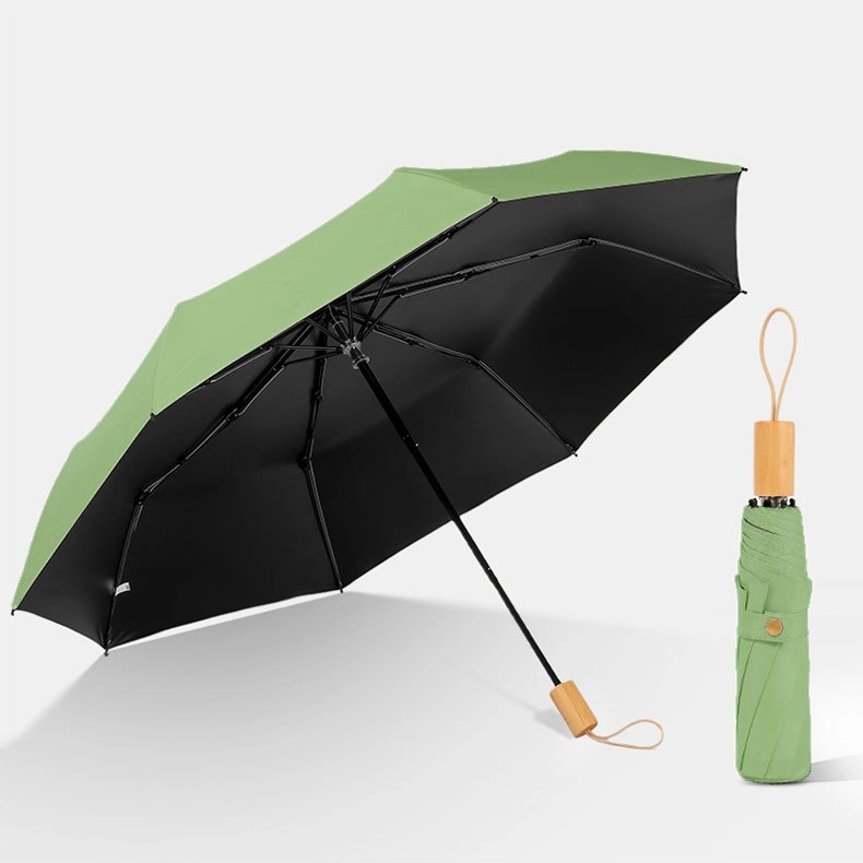 Custom Foldable Sun & Wind Proof Umbrella with Wooden Handle 9