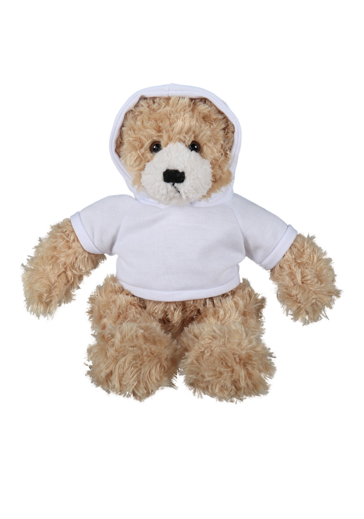 soft plush Beige Brandon Bear  with hoodie 7