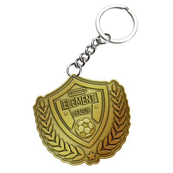 Customized Zinc Alloy Keychain with Antique Gold Plating 3